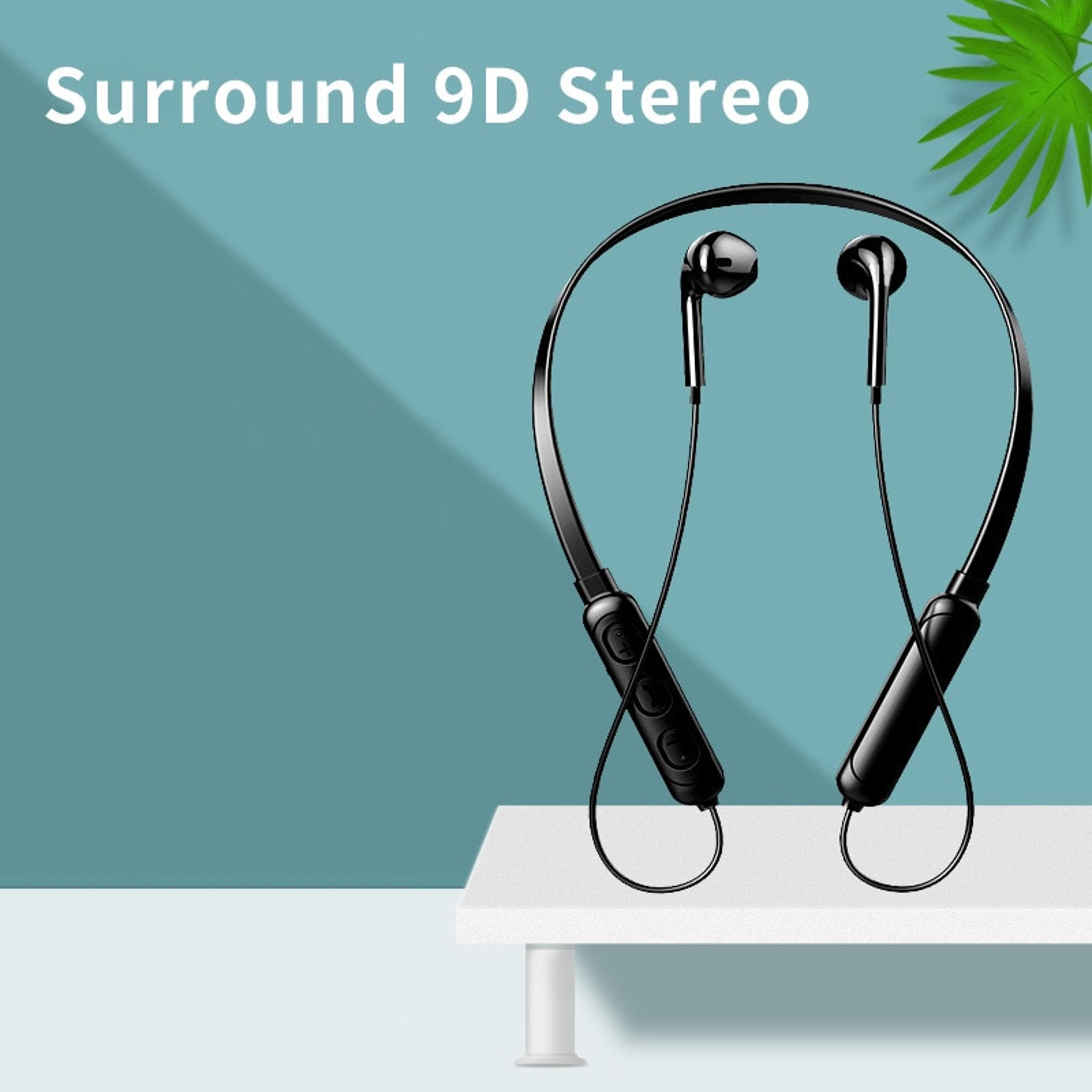 Wireless Bluetooth Headset Neck Hanging Stereo Noise Reduction Universal 50 Sport Headset With Micr 6