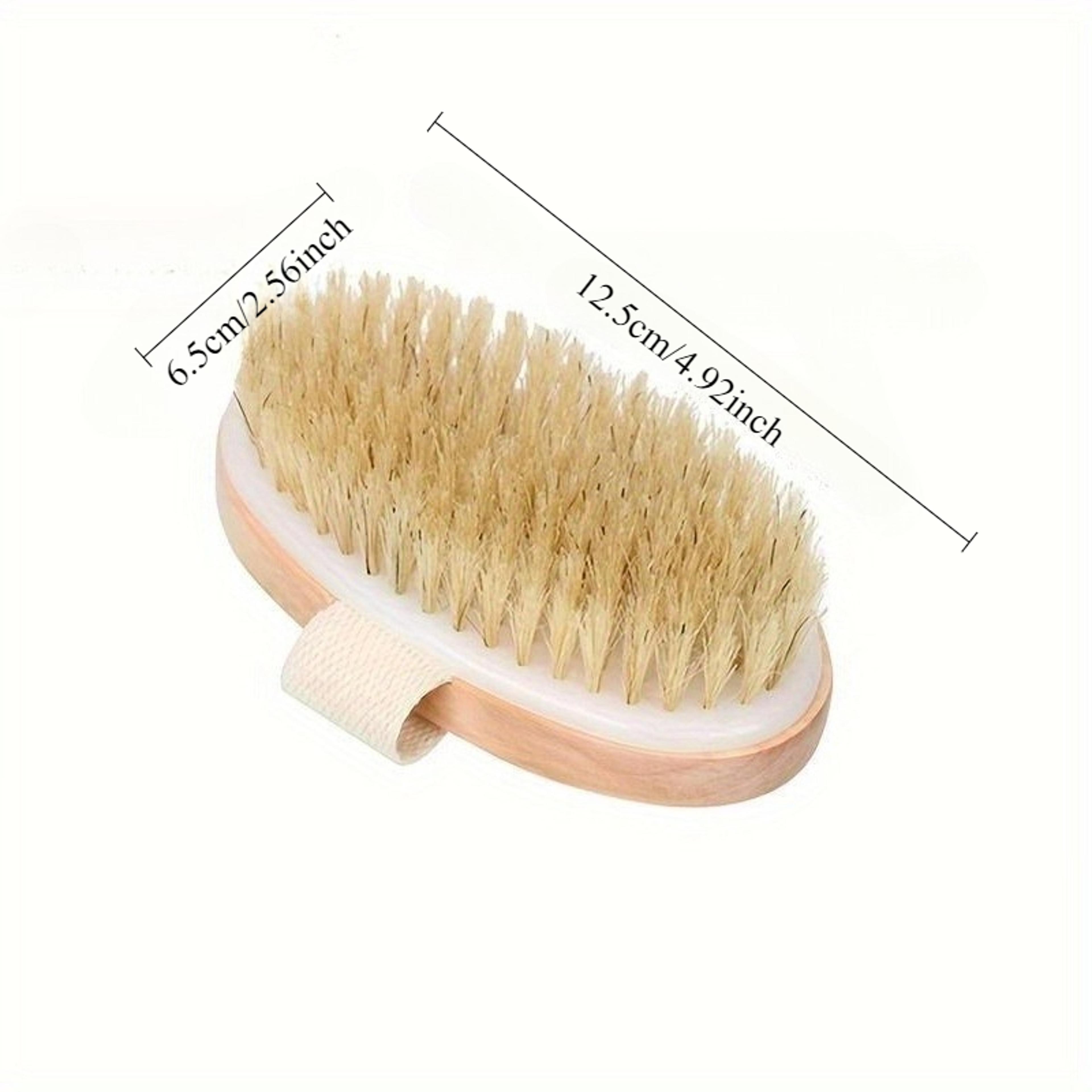 Natural Wooden Bristle Body Brush  Soft Wet Dry Massager For Exfoliation And Deep Cleansing Massage 3