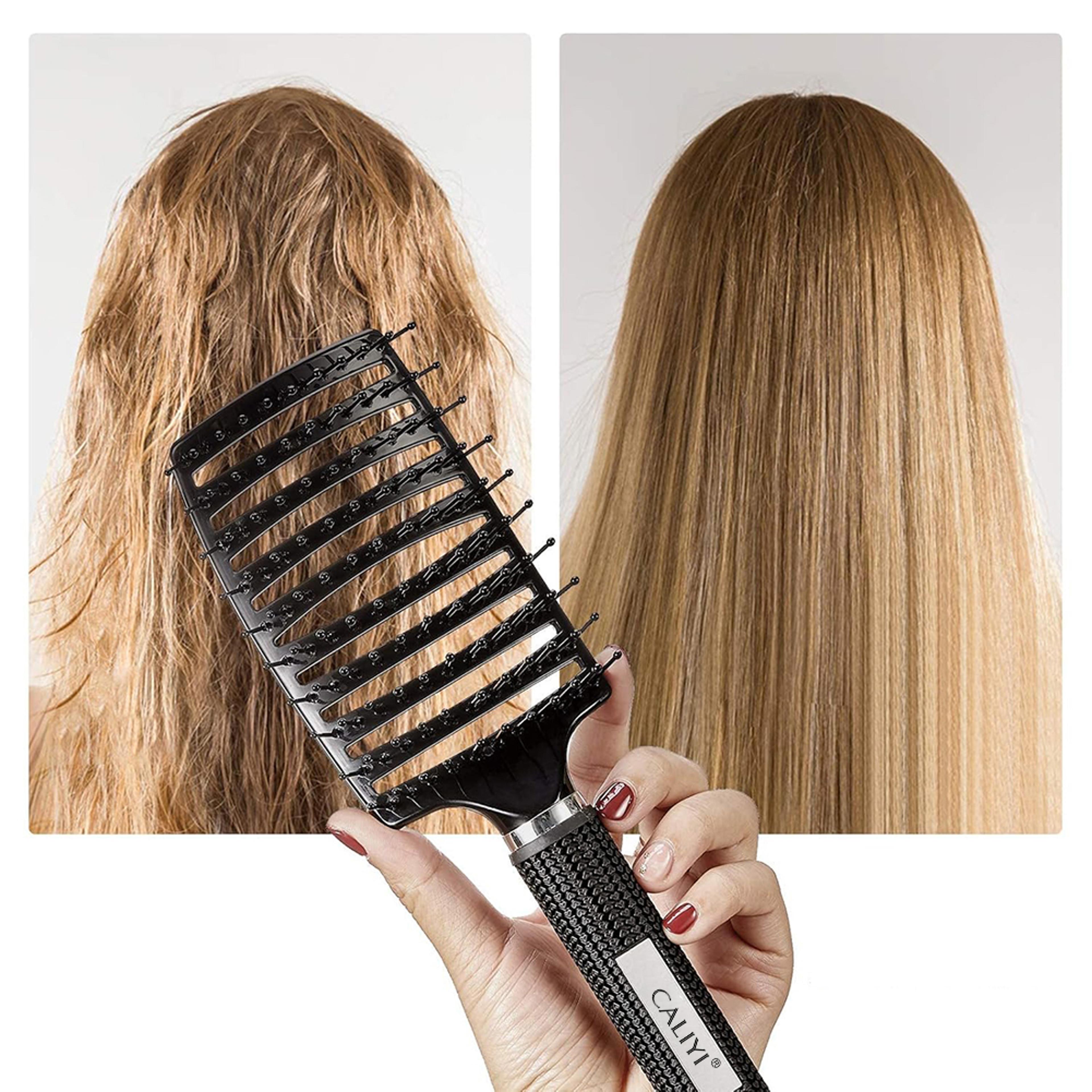 Hair Comb Brush Professional Curved Vented Brush For Faster Blow Drying Paddle Detangling Brush For 5