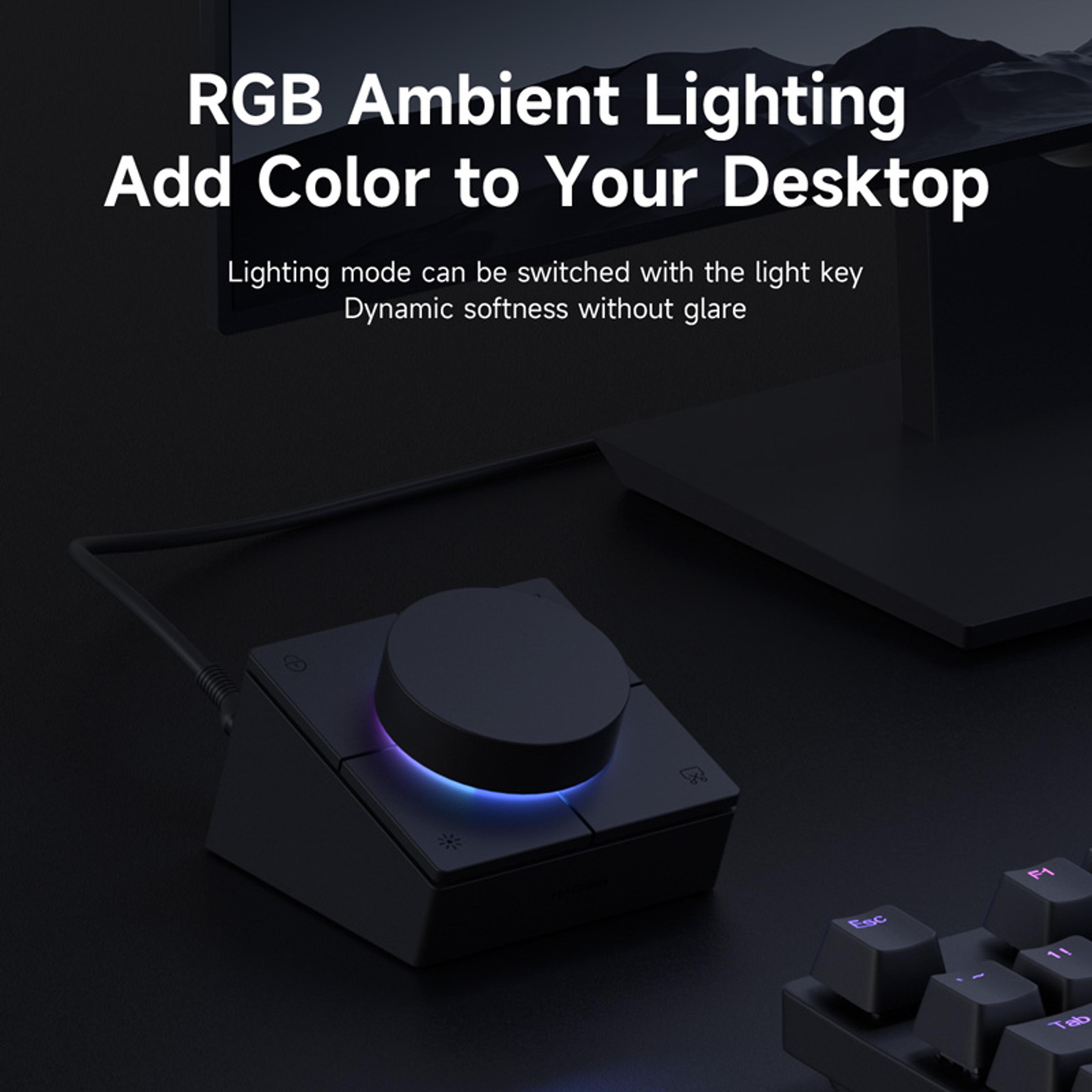USB C Hub With Shortcut Buttons TypeC Docking Station Volume Adjustment Desktop Controller 5