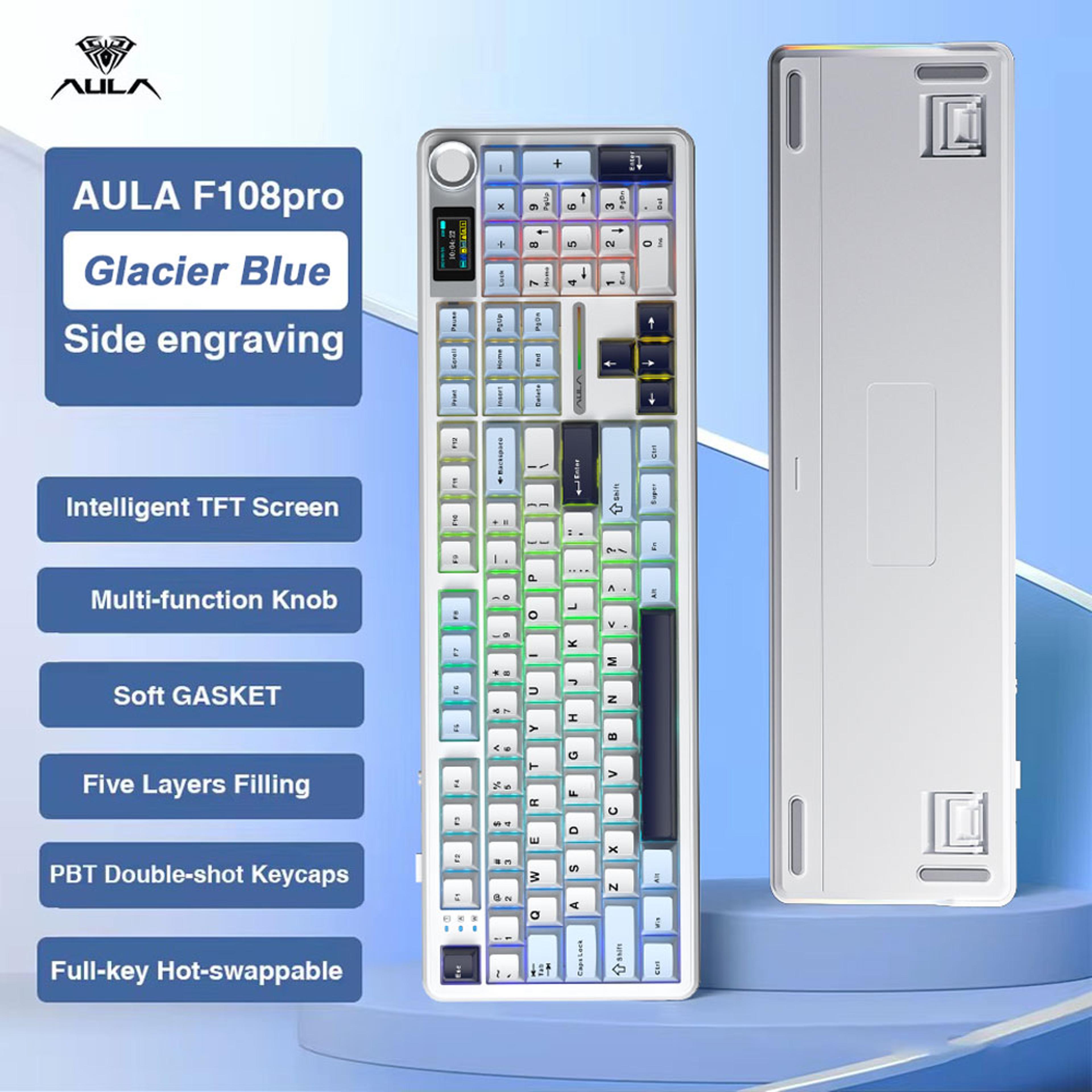 Pro Gaming Mechanical Keyboard Tri Mode Custom MultiKnob Screen RGB Esports Wireless Keyboard With