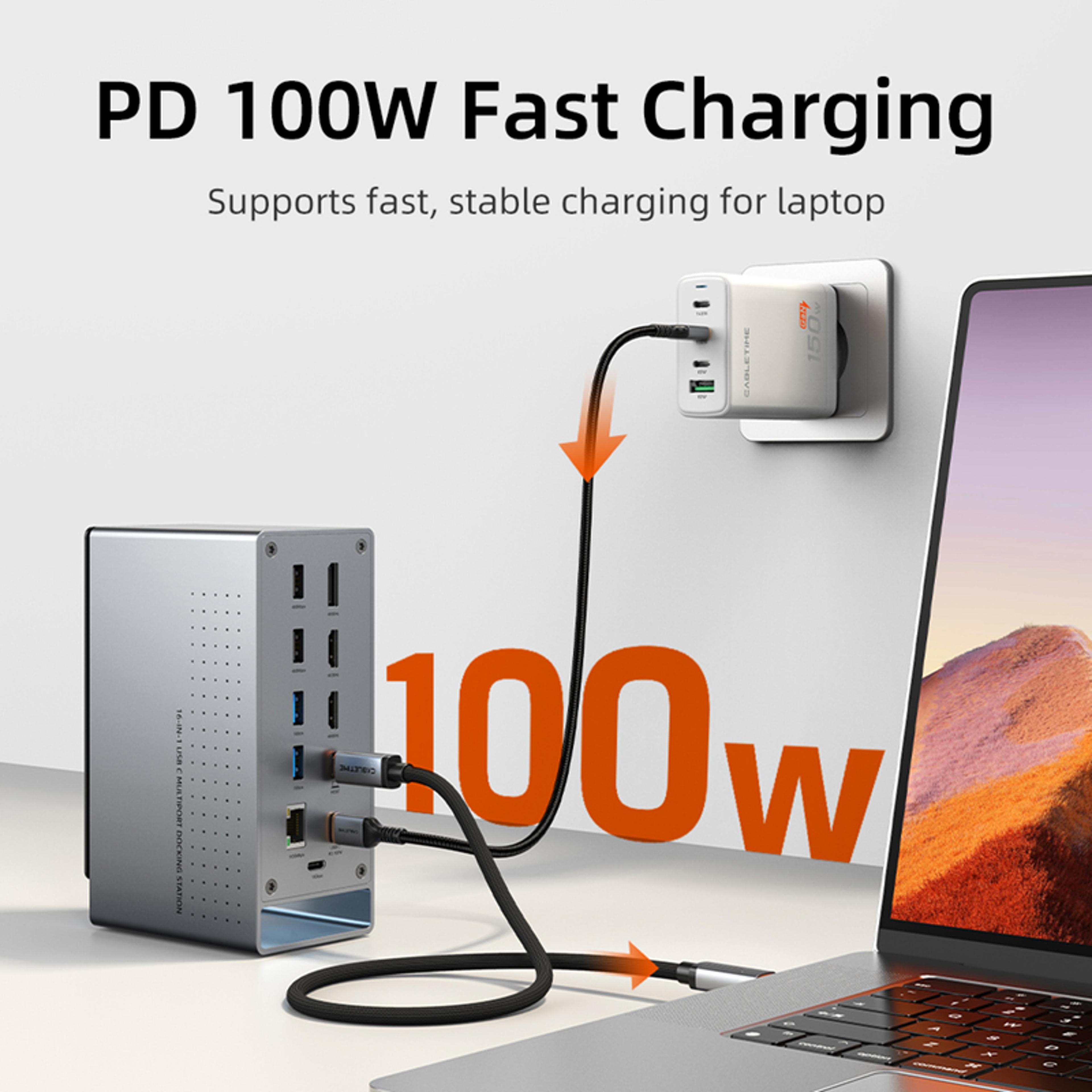 USB C Dock Station HDMI Type C Lan Port For Laptop And Mac Book Pro 4