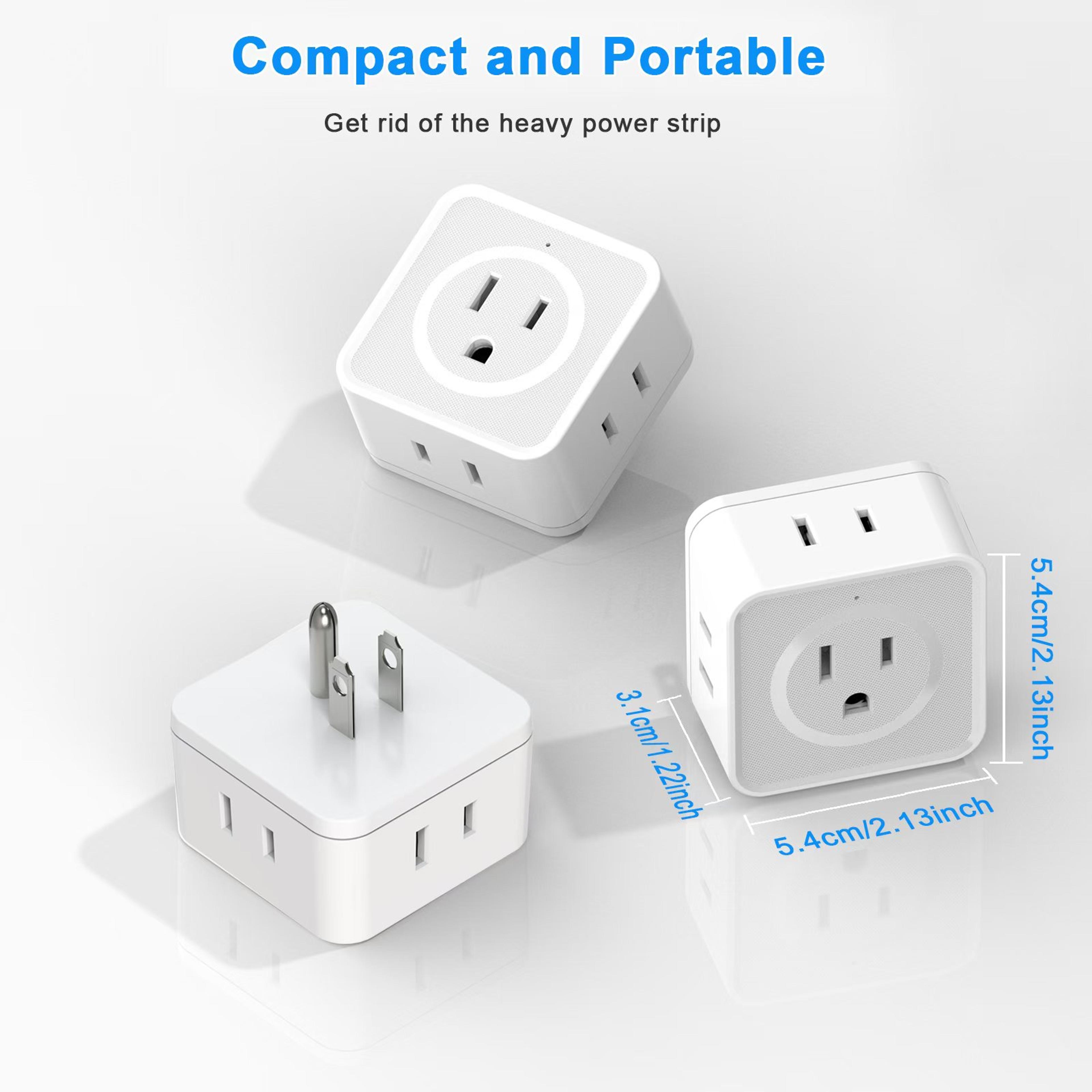 Multi Plug Outlet Extender Wall Outlet Expander Small Electrical Outlet Splitter For Travel Home Of 1