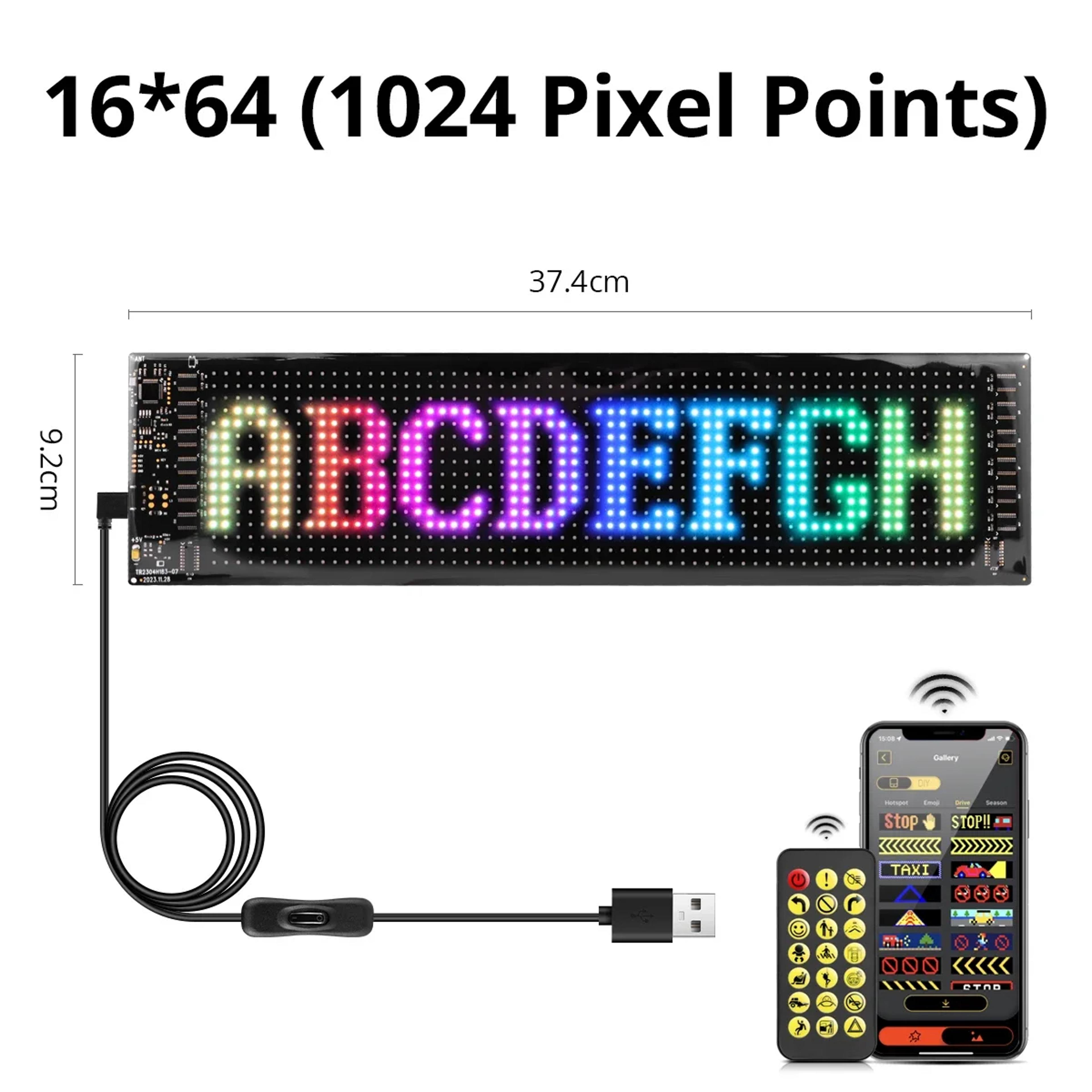 Scrolling Advertising LED Sign Panel Bluetooth App Control Customizable Logo Light Programmable Tex