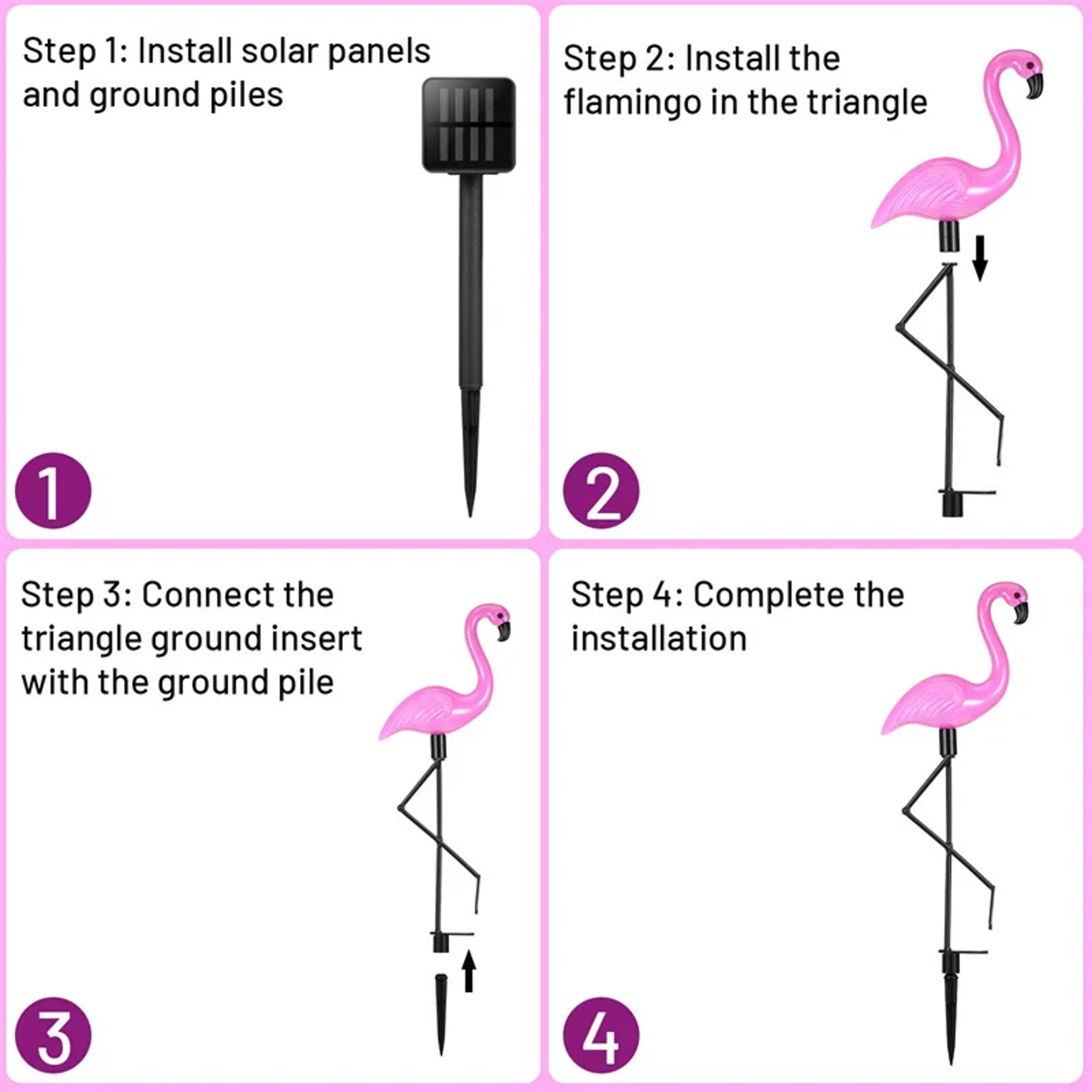 Outdoor Solar Lights Flamingo Garden Led Stake Waterproof LED Landscape Ground Lamp For Pathway Xma 5