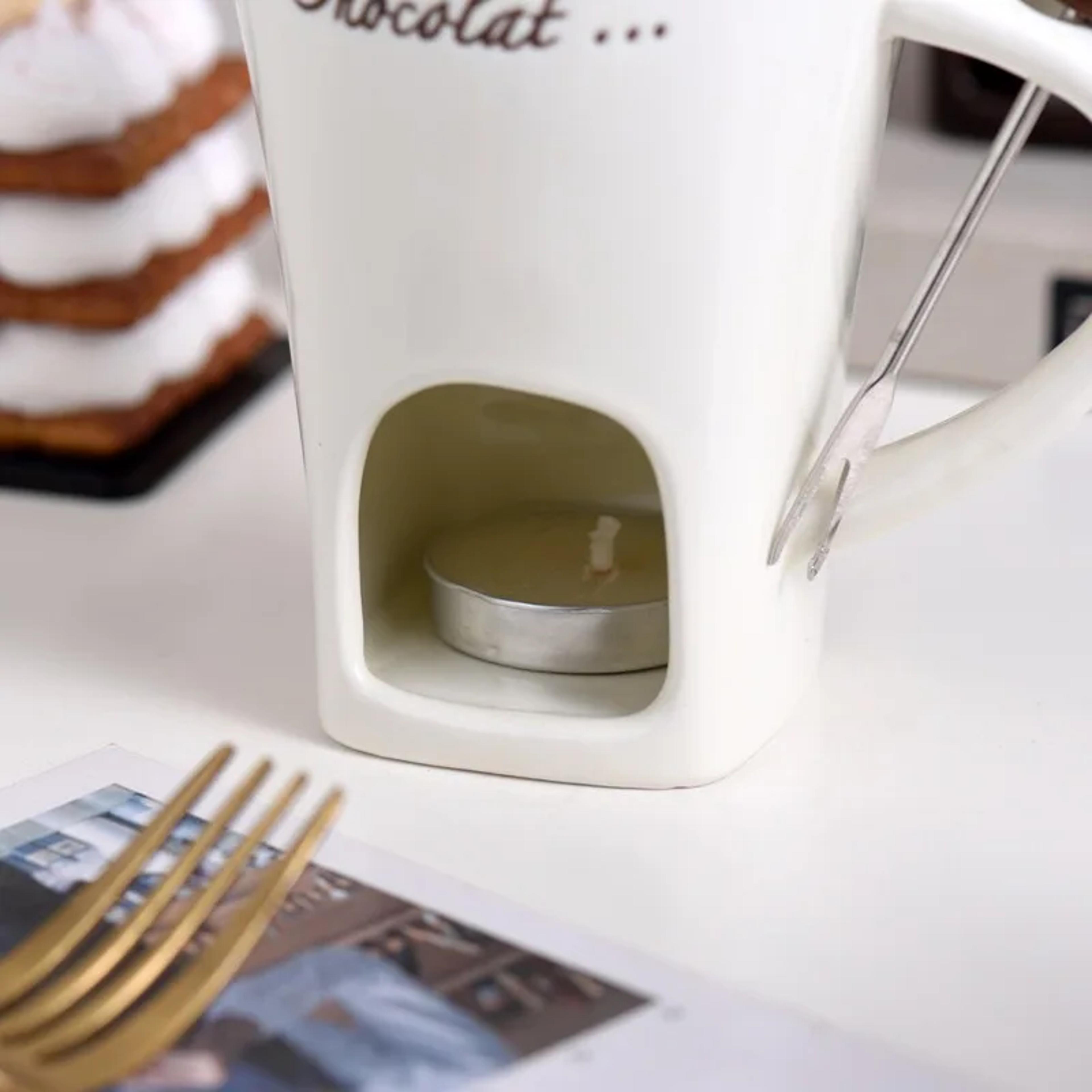 Personal Mug Set Mini Fondue Pots Chocolate Cheese Ice Cream Fondue Maker Kit Individual Butter Mel 1