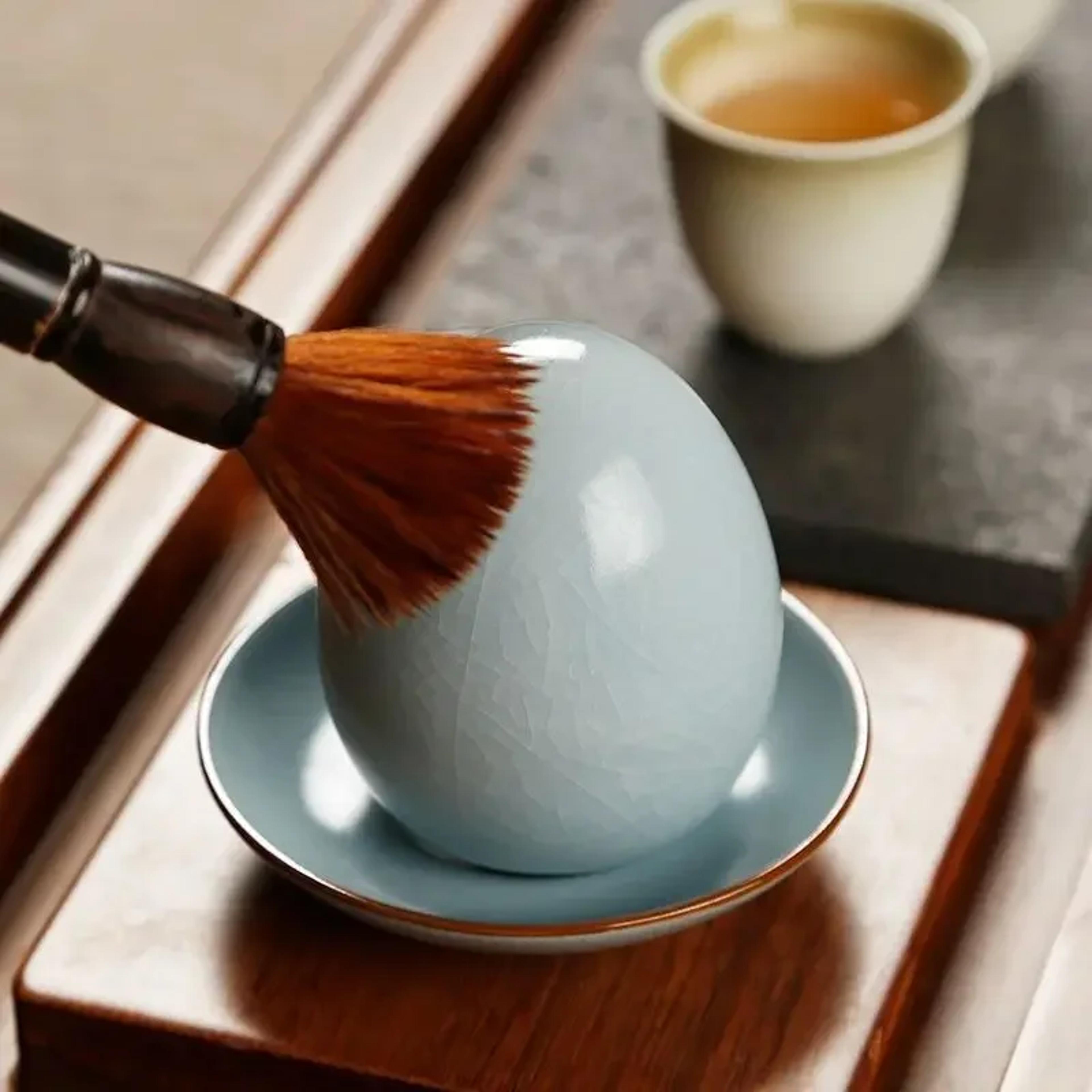 Egg Shaped Tea Pets Ornaments Can Be Raised Crack Ru Kiln Tea Ceremony Tea Set New Year Gift Unique 1