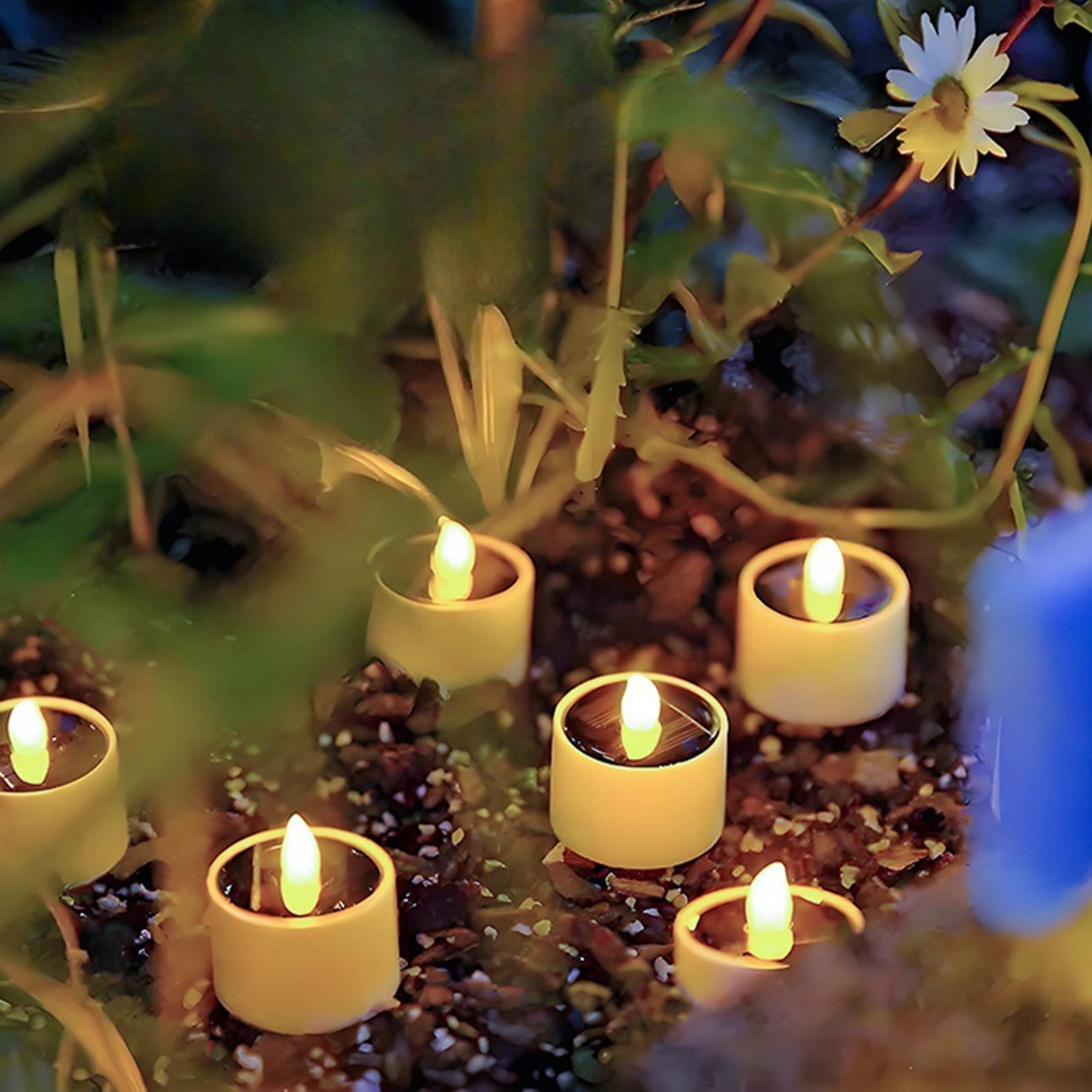 Solar Powered Candle Light Outdoor Waterproof Flame Less Garden Lawn Table Decor For Party Home Val 2