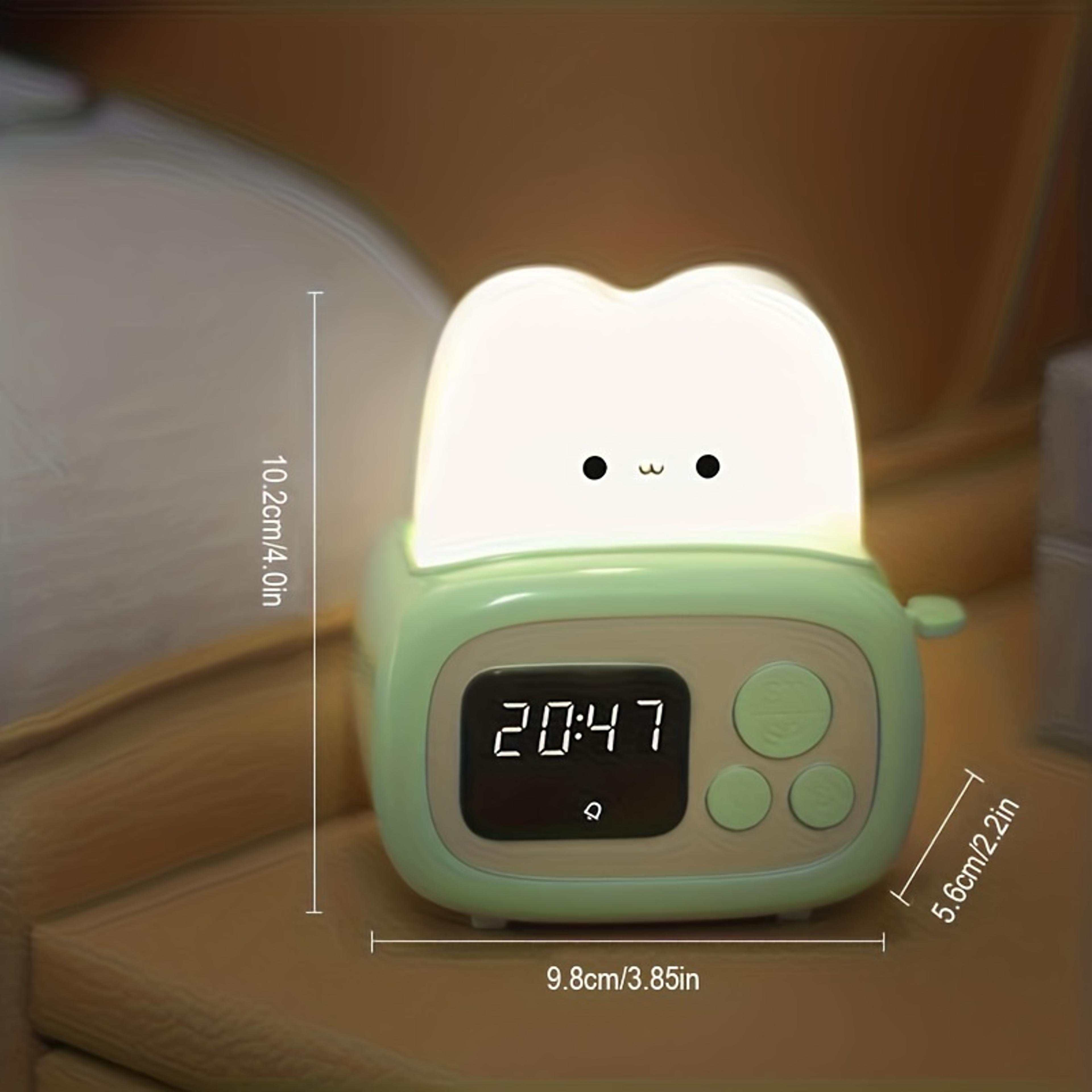 Time Bread Maker Alarm Clock LED Dimming Night Light USB Charging Timer Light Kid Student Bedside D