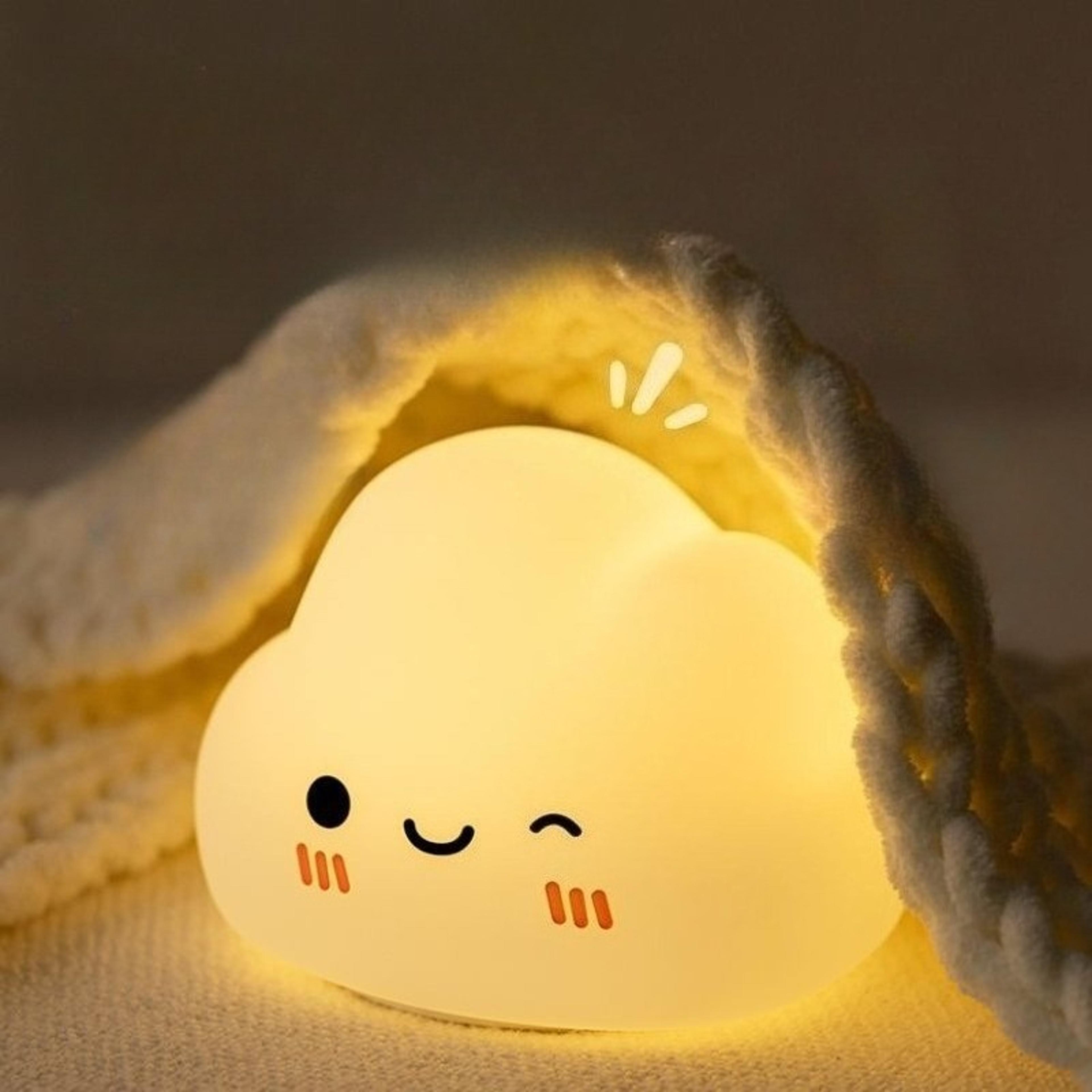 Adorable Touch Night Lamp Silicone Cloud Night Light For Kids LED Rechargeable Bedside Night Lights 0