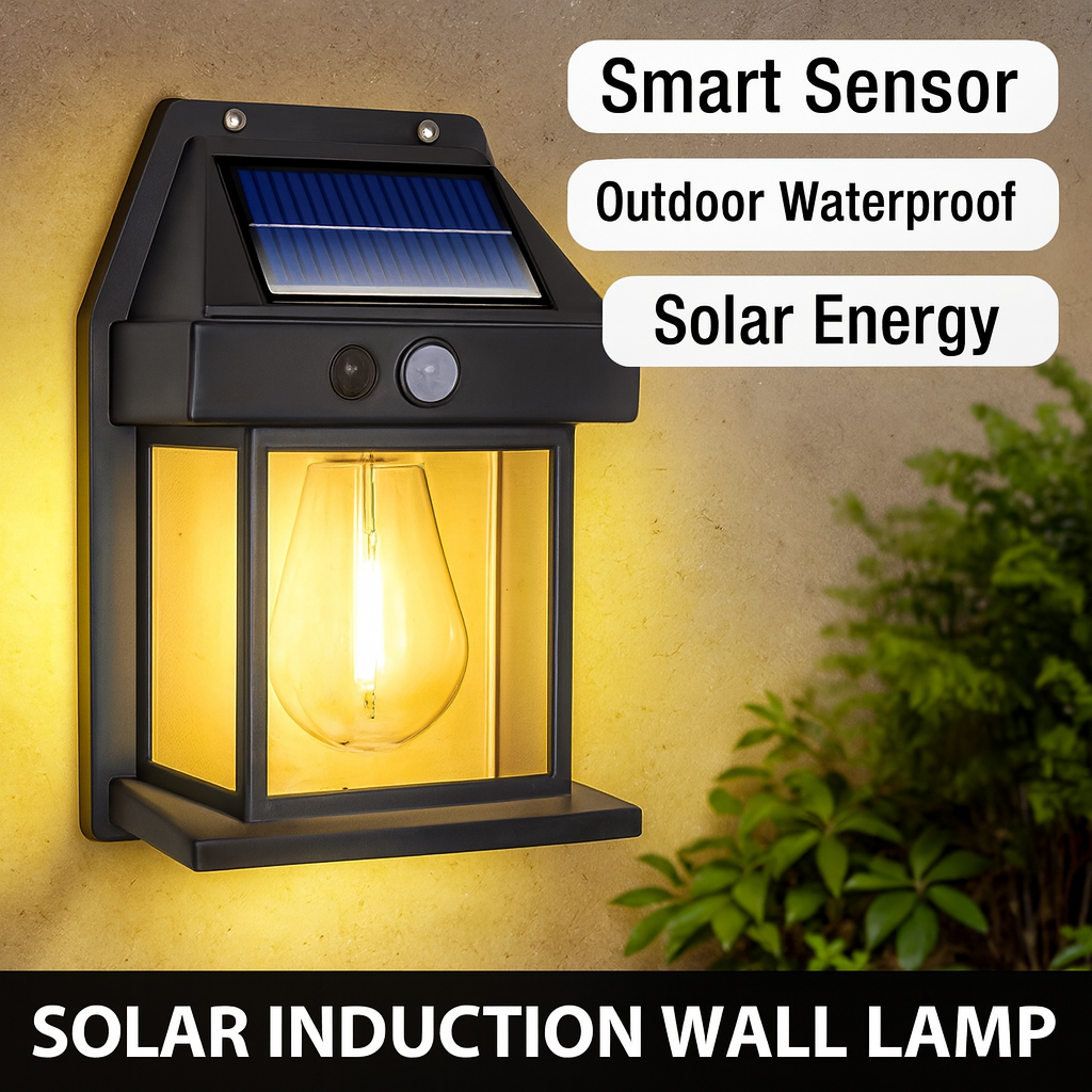 Solar Powered Wall Light Outdoor Waterproof Houseshaped Creative Motionactivated Lighting For Pathw 1