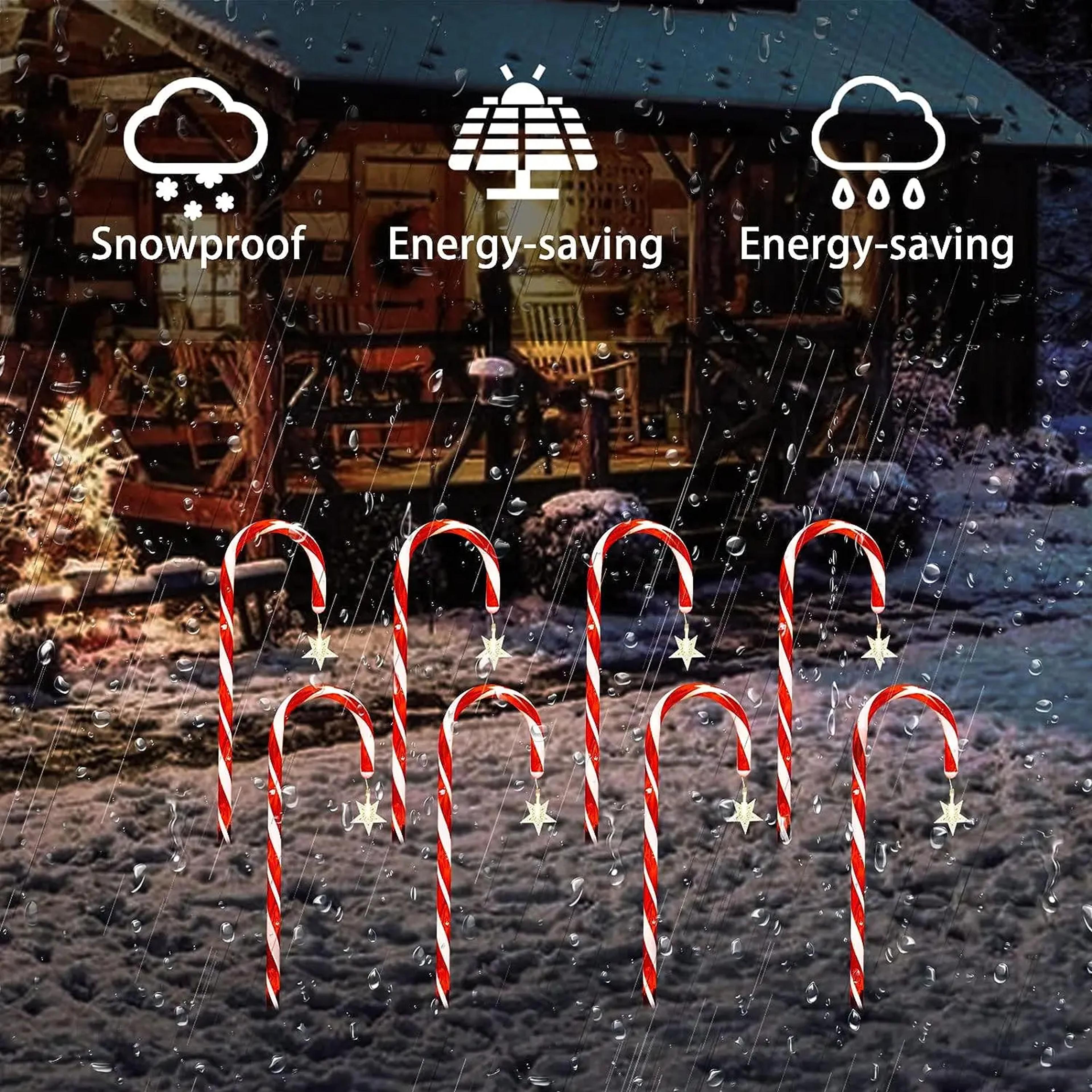 Solar Cane Light Outdoor Waterproof Christmas Candy Ground Light Garden Landscape Decoration Lawn L 2