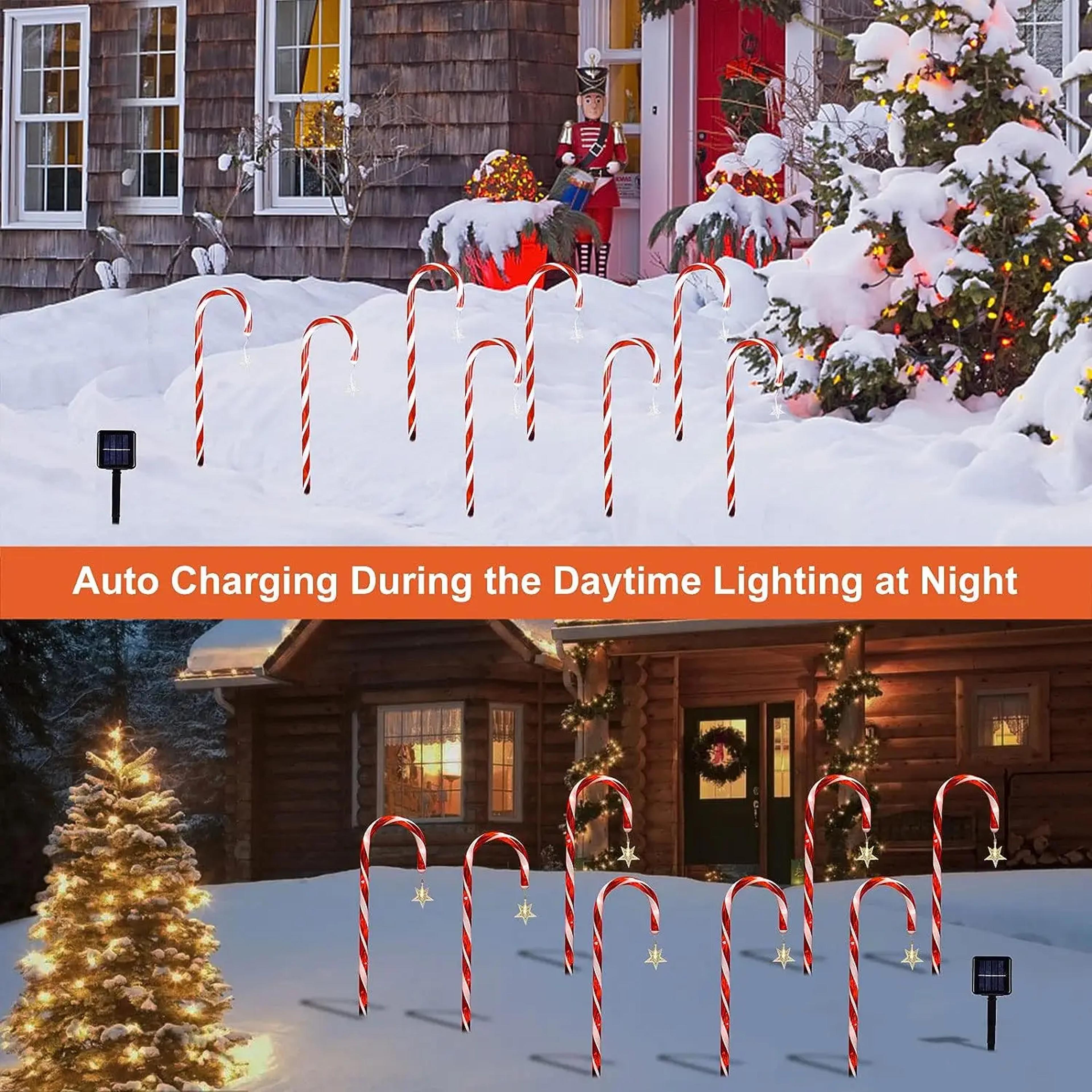 Solar Cane Light Outdoor Waterproof Christmas Candy Ground Light Garden Landscape Decoration Lawn L 3
