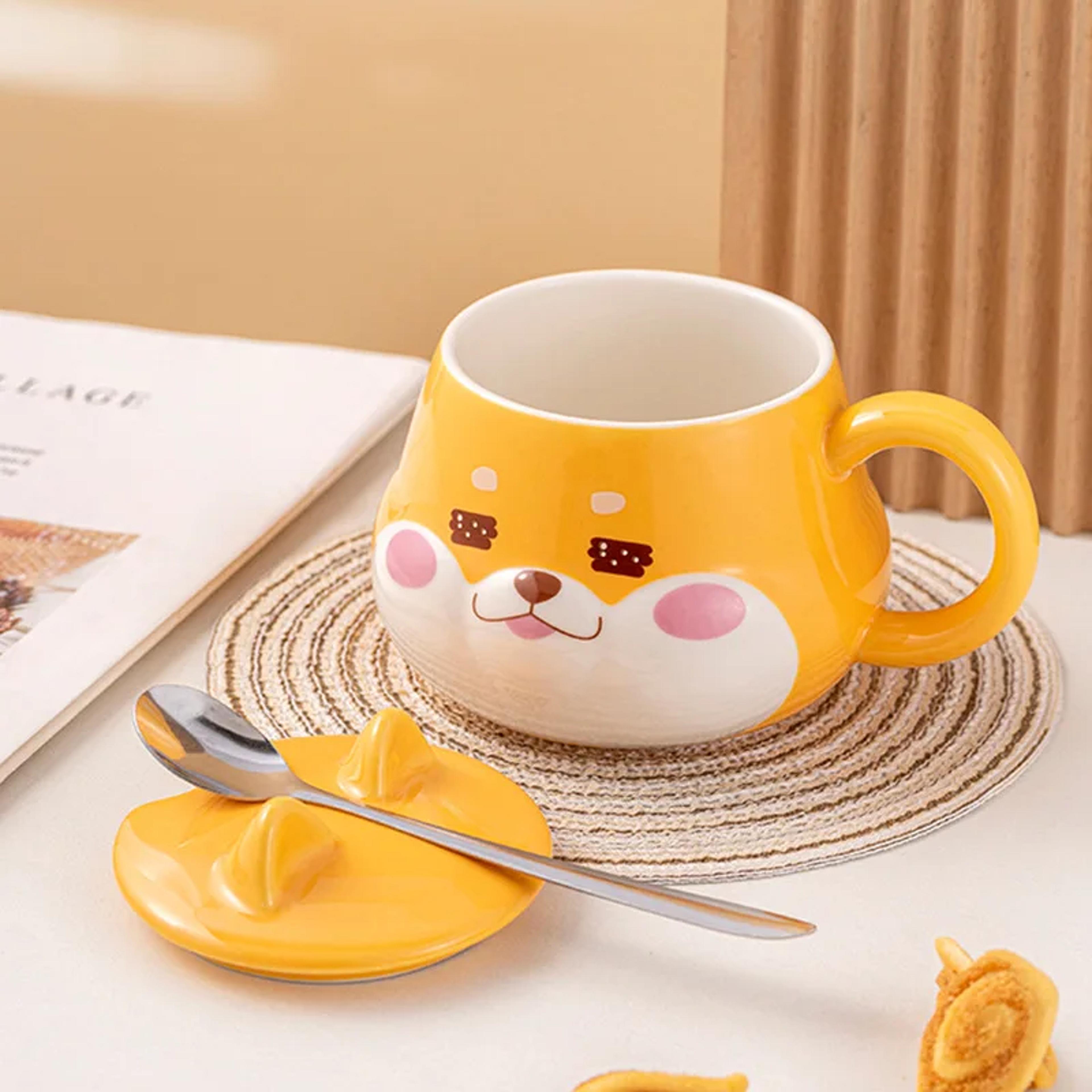 Creative Ceramic Mug With Lid Cute Household Breakfast Mugs Office Coffee Cup Couple Water Cups Dri 3
