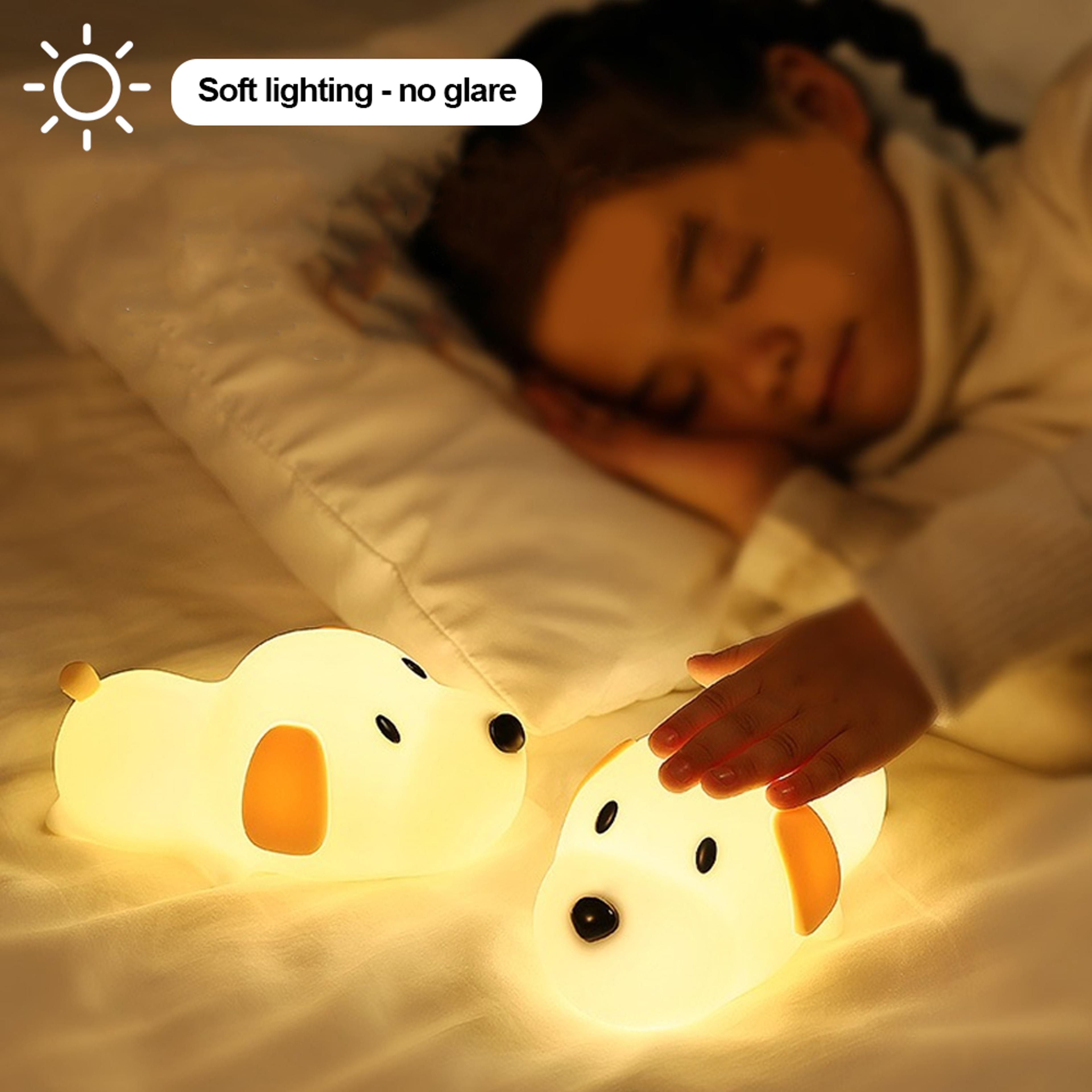USB Rechargeable Bedside Mood Light Puppy Lamp Silicone Dog LED Night Light Touch Sensor Colors For 4