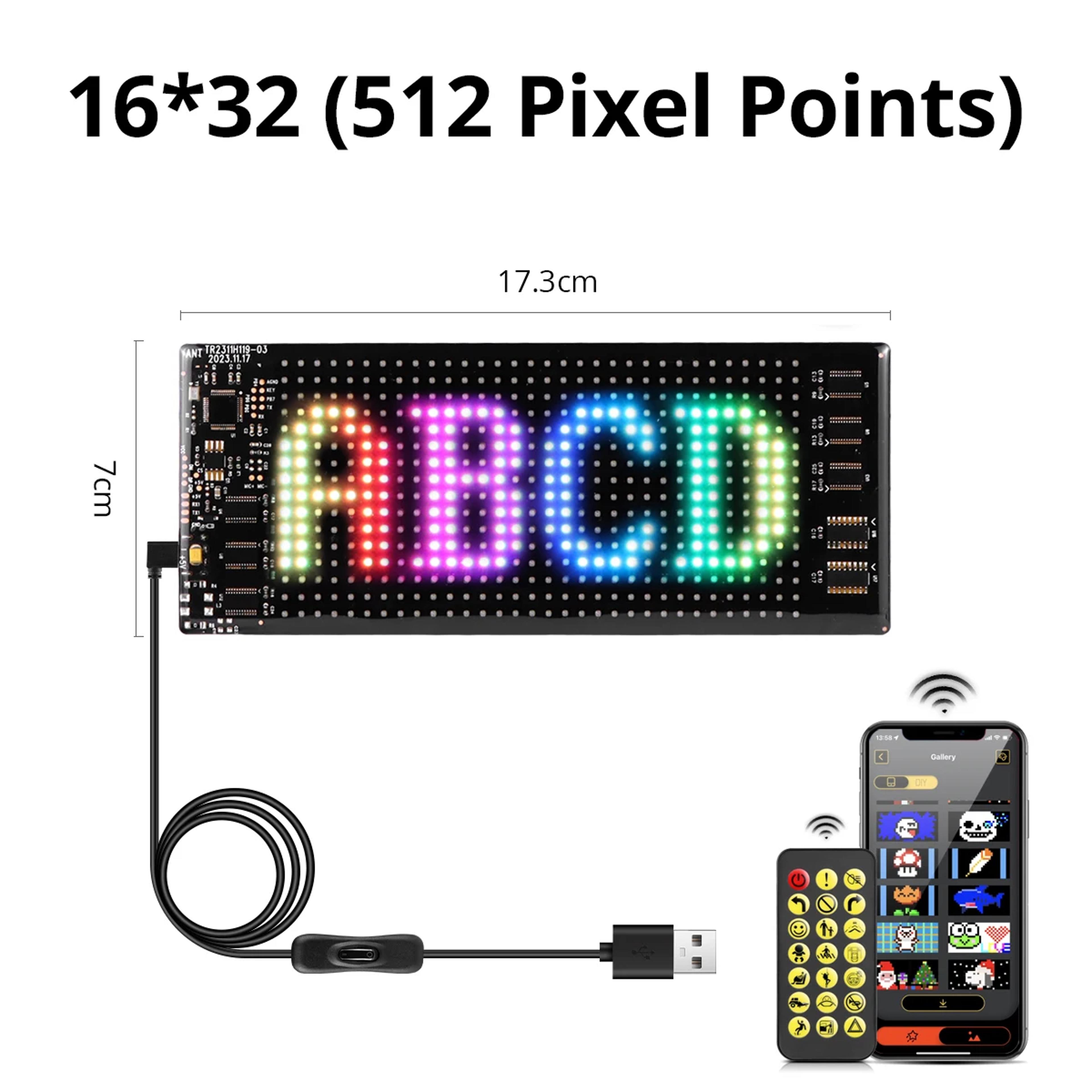 Scrolling Advertising LED Sign Panel Bluetooth App Control Customizable Logo Light Programmable Tex 6