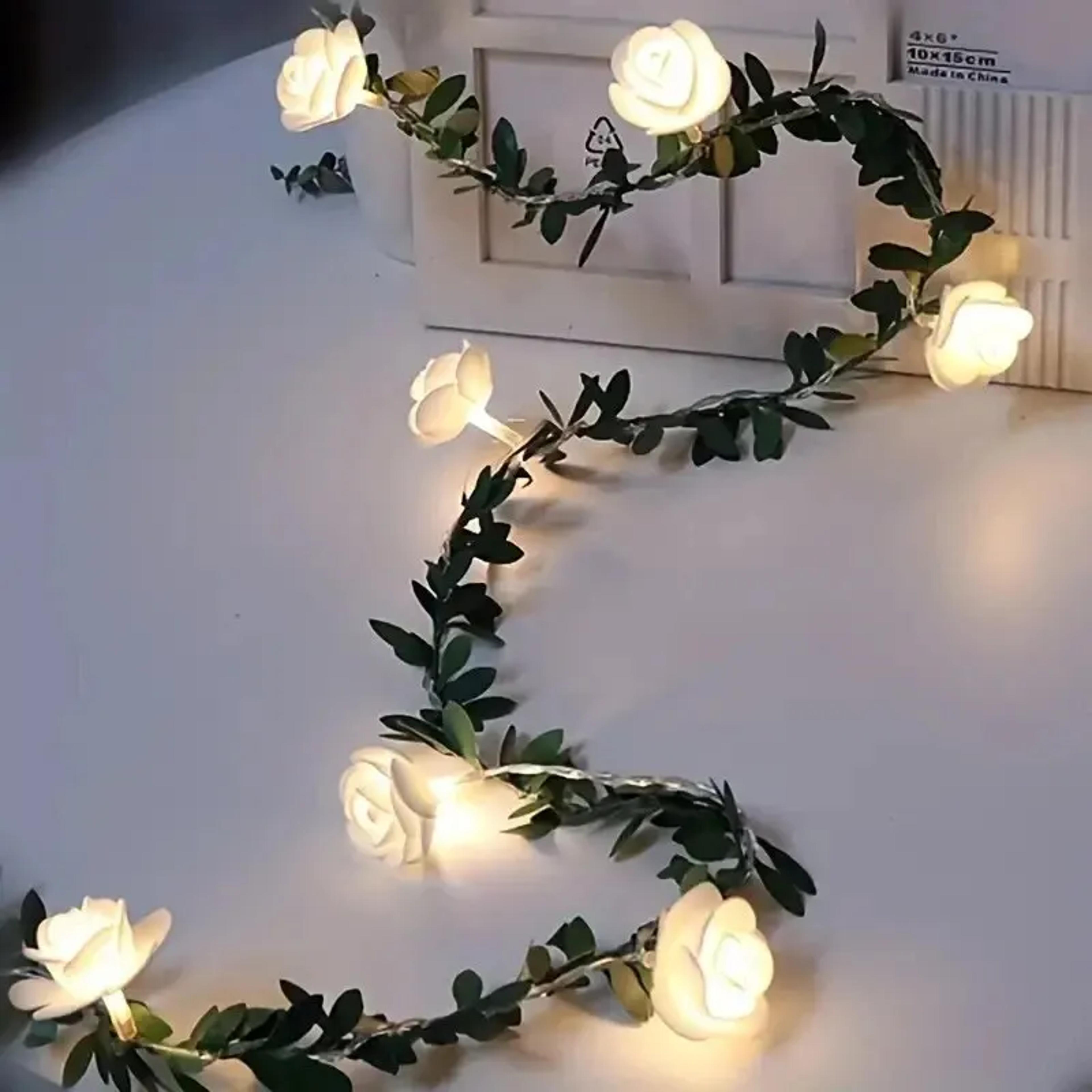 Rose Flower String Lights Battery Powered Flower Rose Night Lamp Wedding  Valentines Day Party Garl 0
