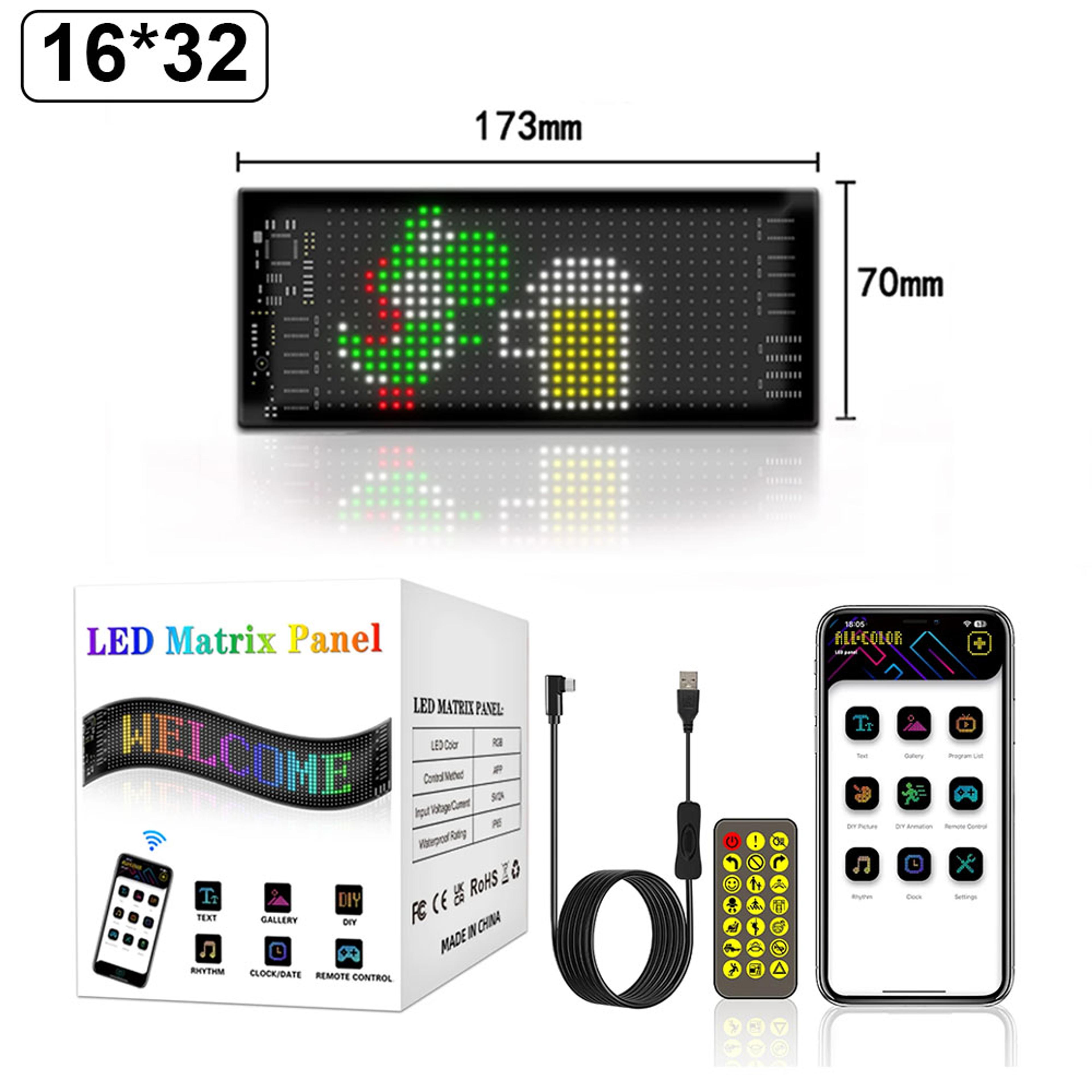 RGB LED Matrix Pixel Logo Lamp For Cars Scrolling Advertising LED Panel Flexible Display Light DIY  6