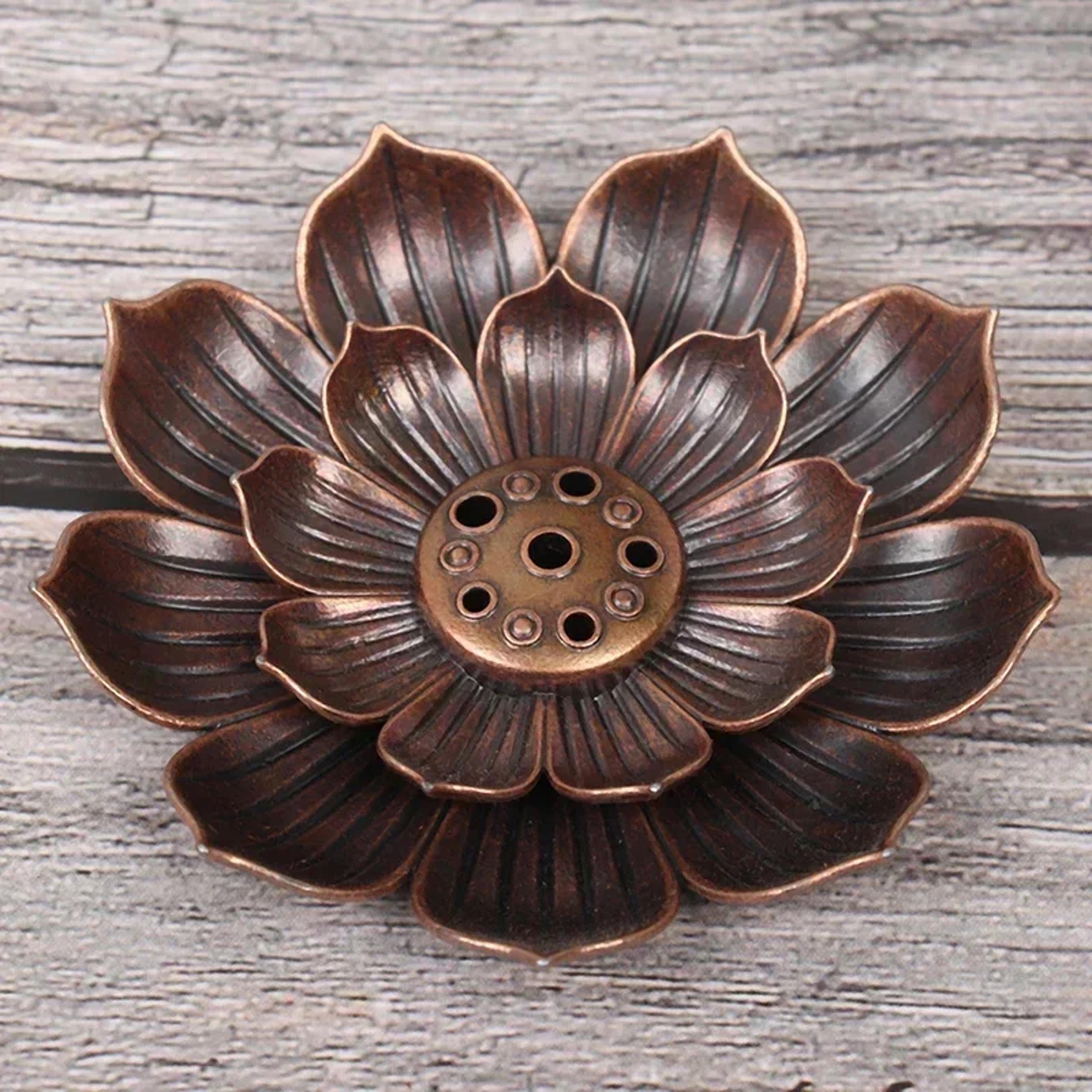 Alloy Incense Burner Stick Holder Plate Buddhism Lotus Censer Bronze Nasturtium Incense Burner For  0