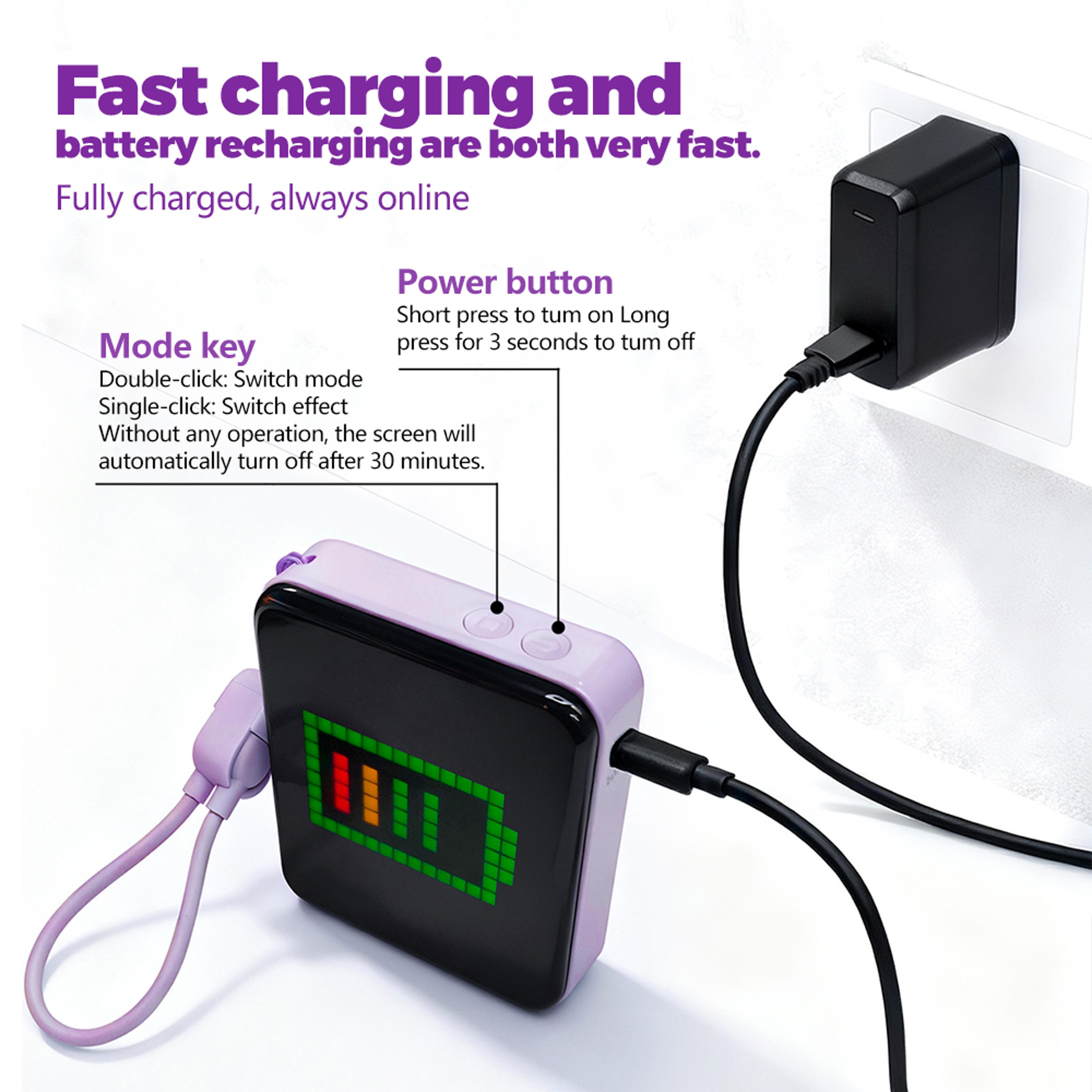 USB Powered Portable LED Pixel Display Power Bank DIY Mood Pixel Display For Phone Recharging 3