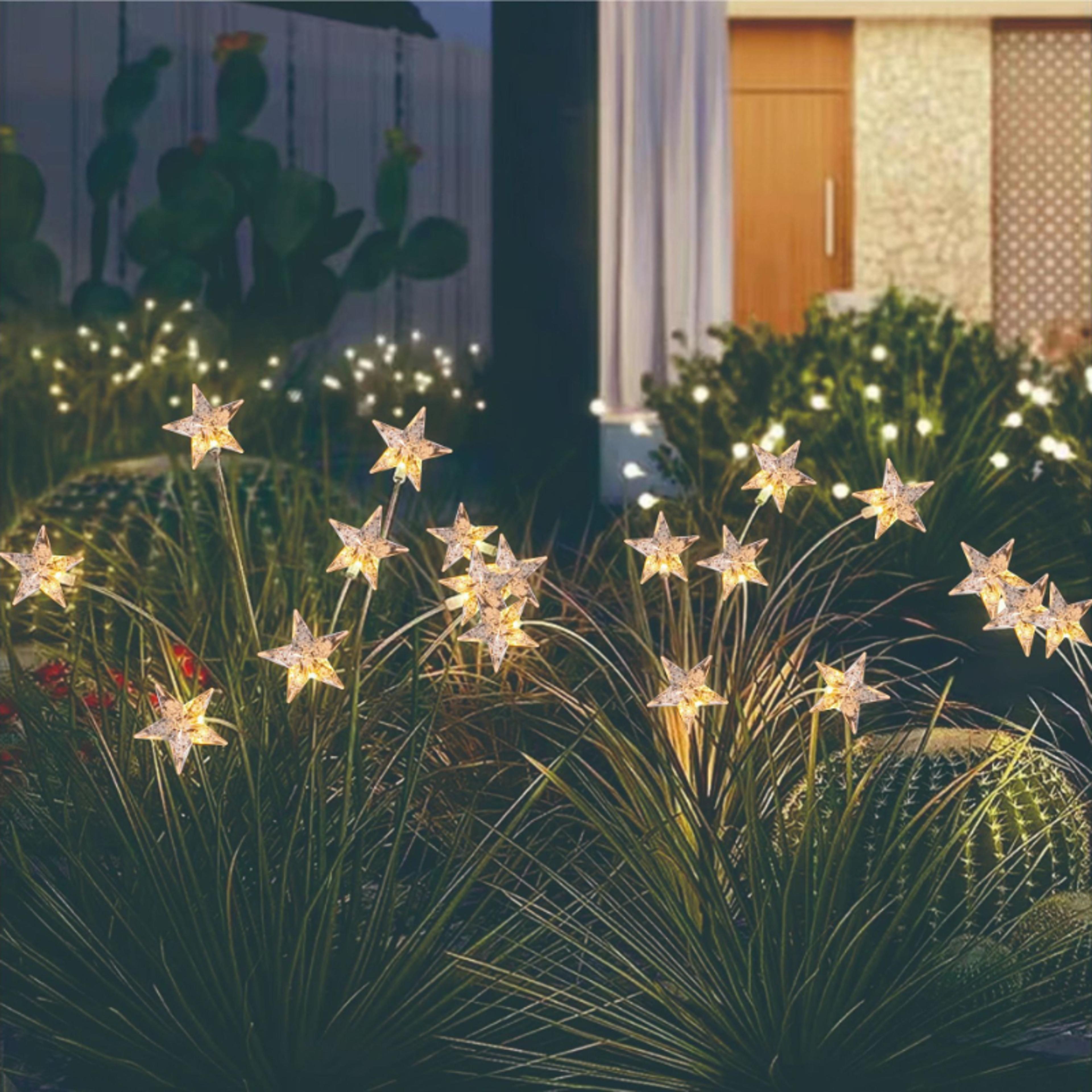 Solar Powered Ground Mounted Star Lights Waterproof Outdoor Lawn Light For Courtyard Garden Patio P 1