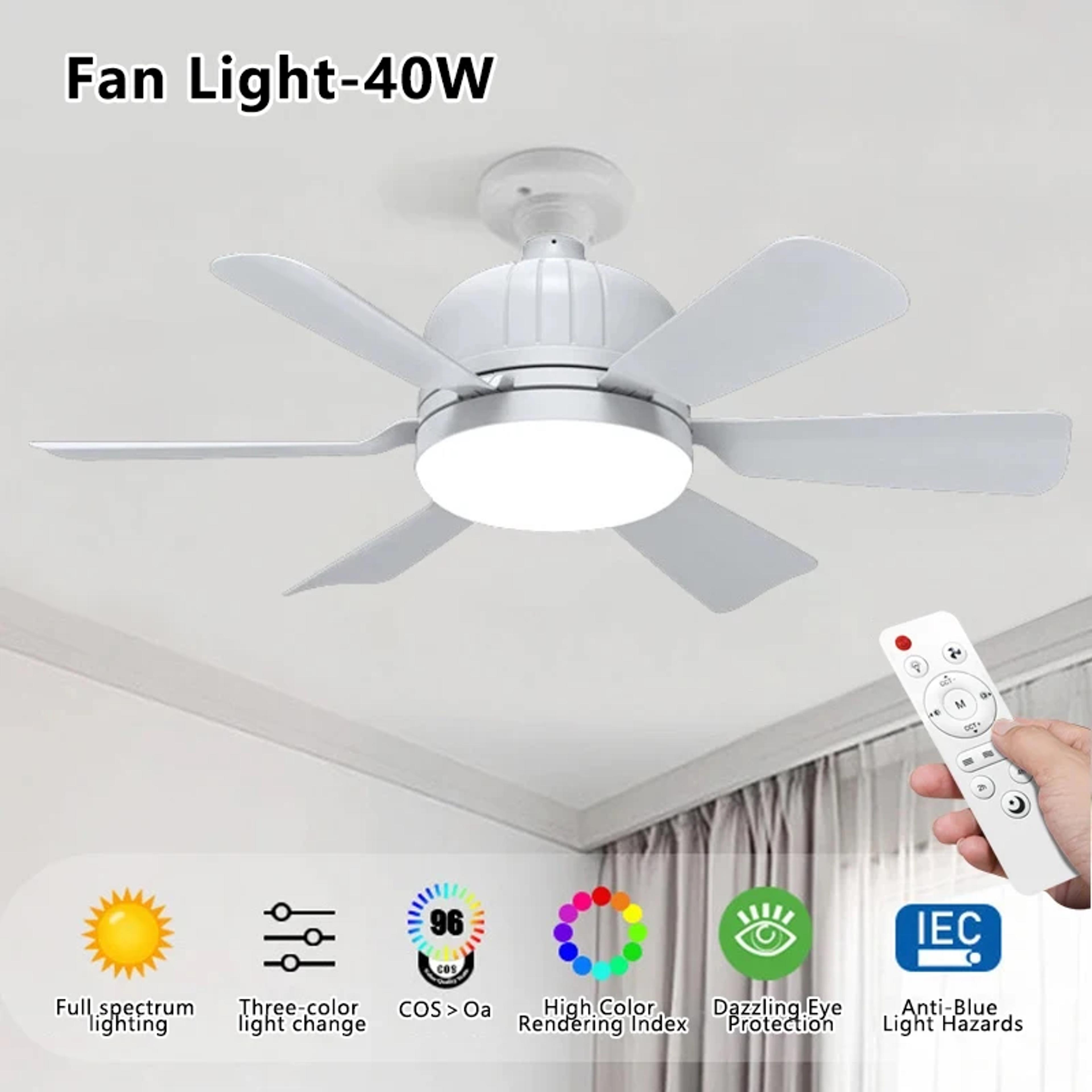 Fan Light With Remote Control Ceiling Light For Bedroom Kitchen Dining Room Garage Restaurant Shop  1