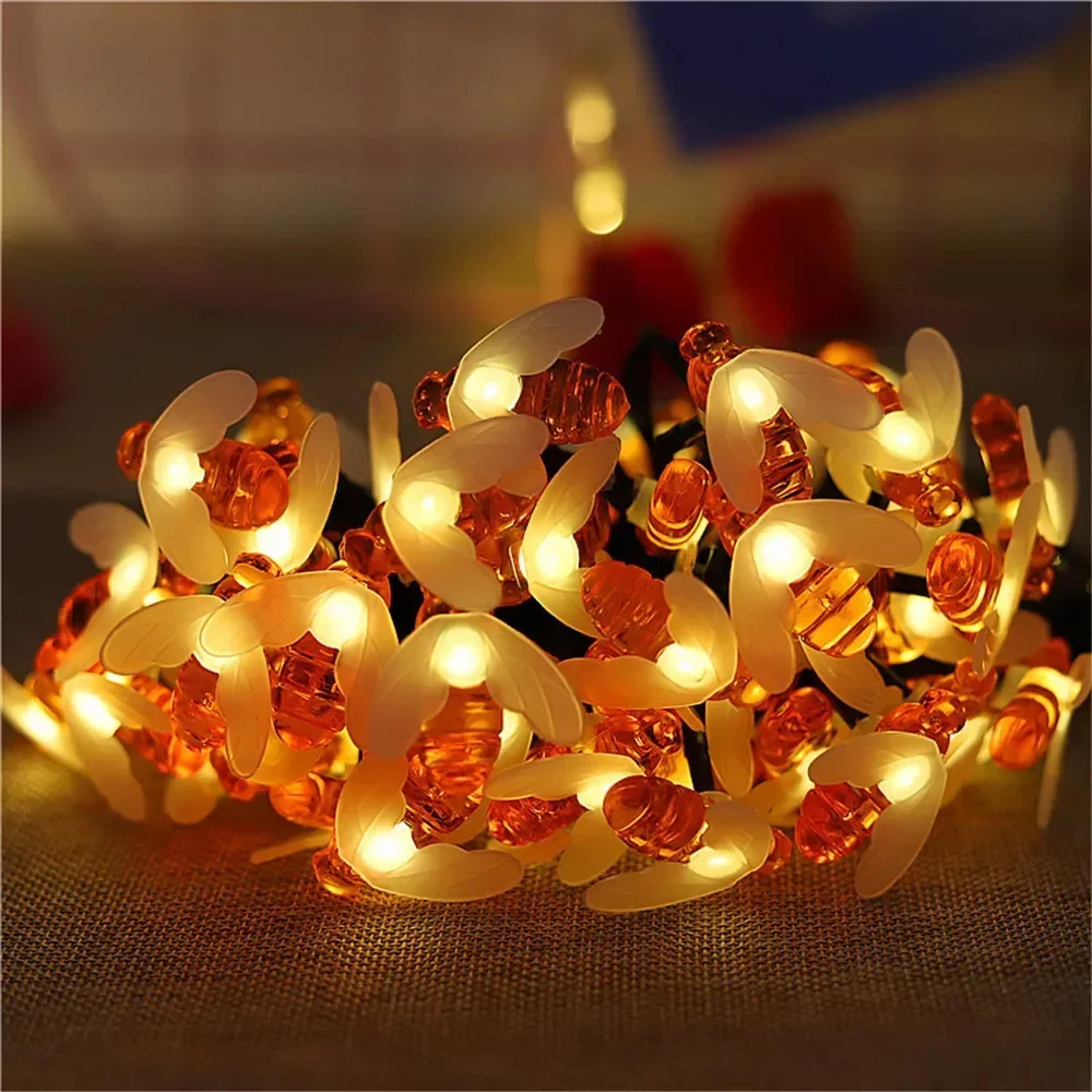 Solar Powered Honey Bee LED String Fairy Lights Waterproof Outdoor Garden Lawn Courtyard Landscape  0