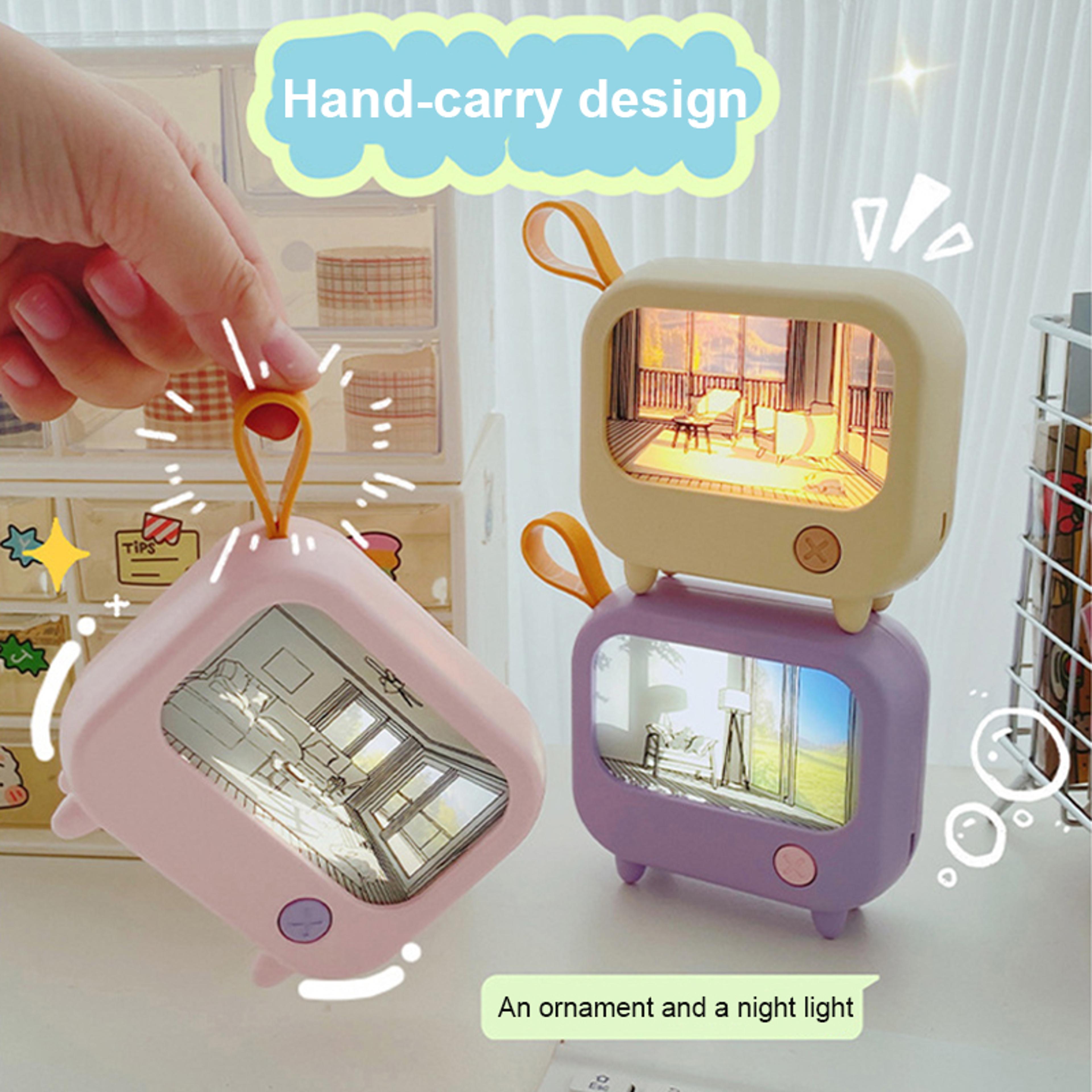 TV Painting Night Light LED Cute Child Learning Table Lamp Mini Desktop Atmosphere Lighting Room Ho 2