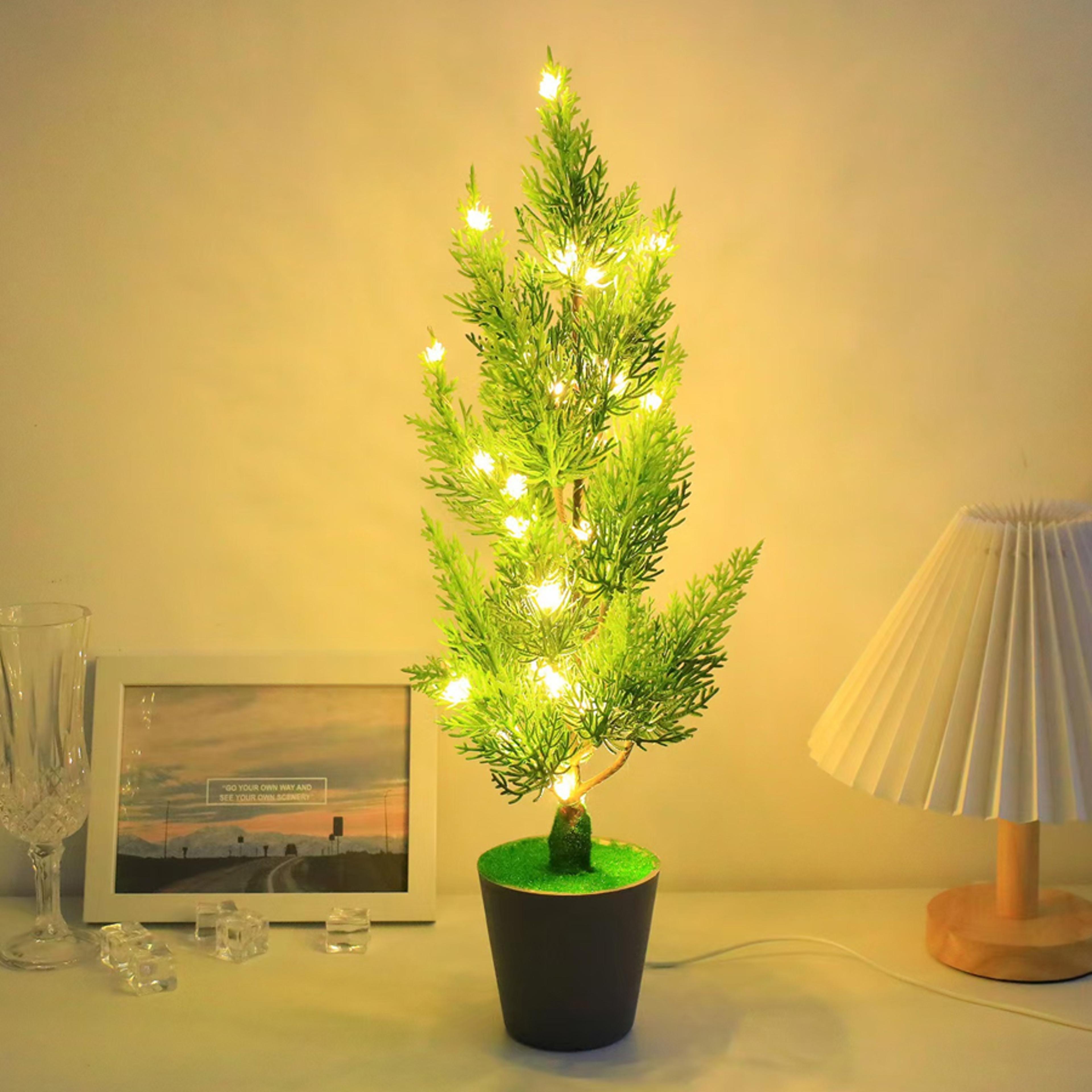 USB Plug Powered Simulated Plant LED Night Light Green Ivy Office Decor Indoor Landscape For Living 1
