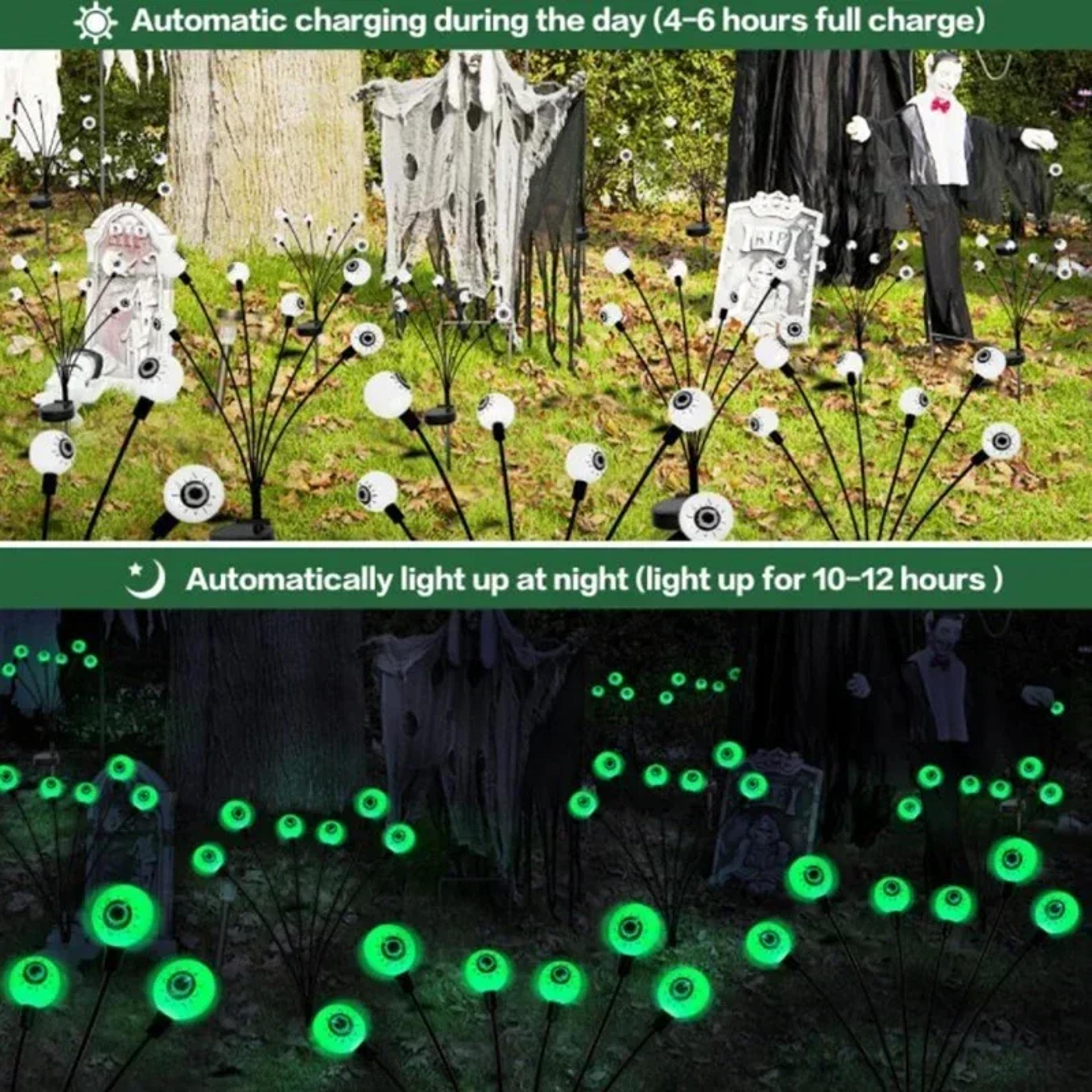 Solar Powered Halloween Eyeball Light Waterproof For Outdoor Garden Lawn Party Path Halloween Festi