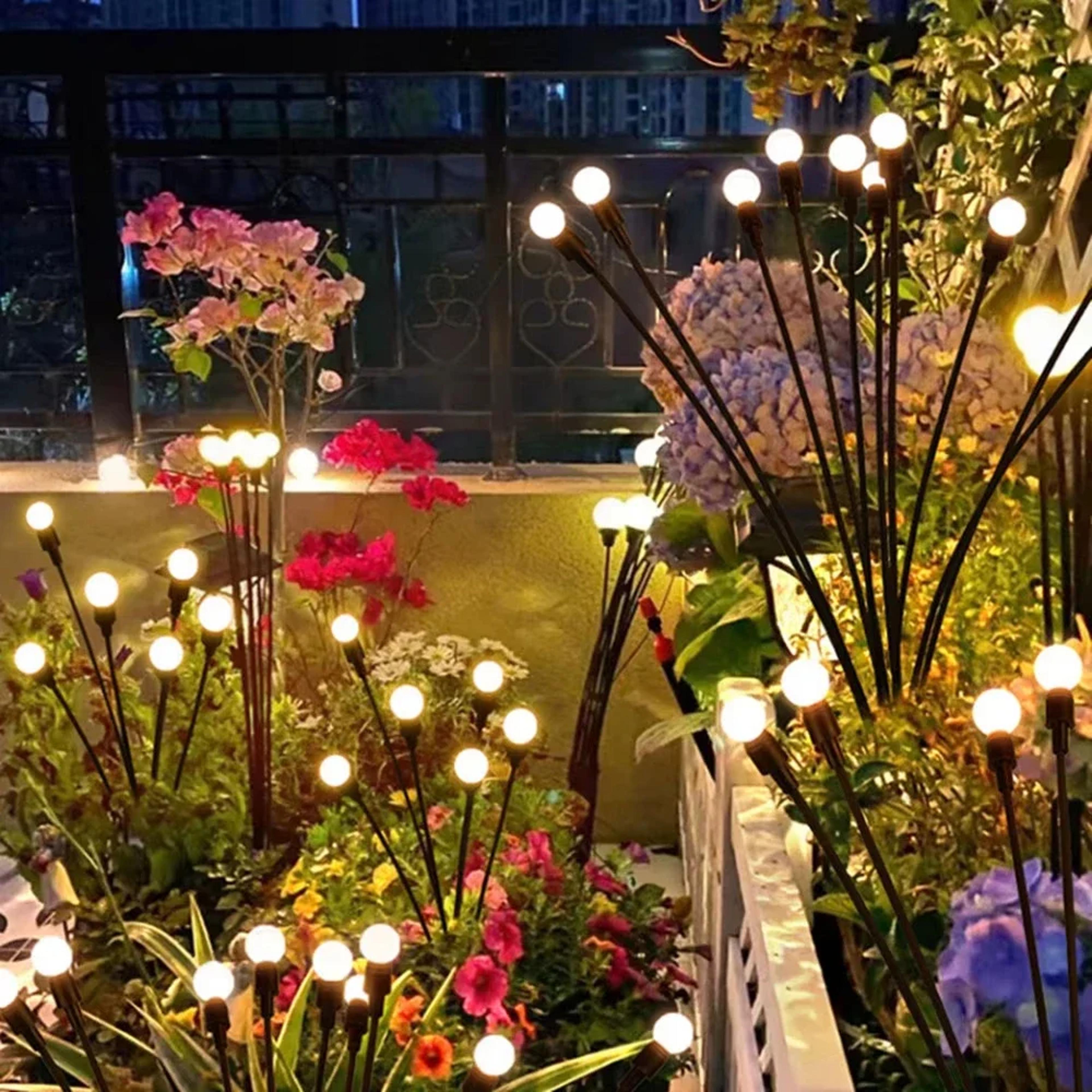 Solar Garden Firefly Light Waterproof Starburst Swing Lamp Outdoor Decorative Lamp For Path Yard 0