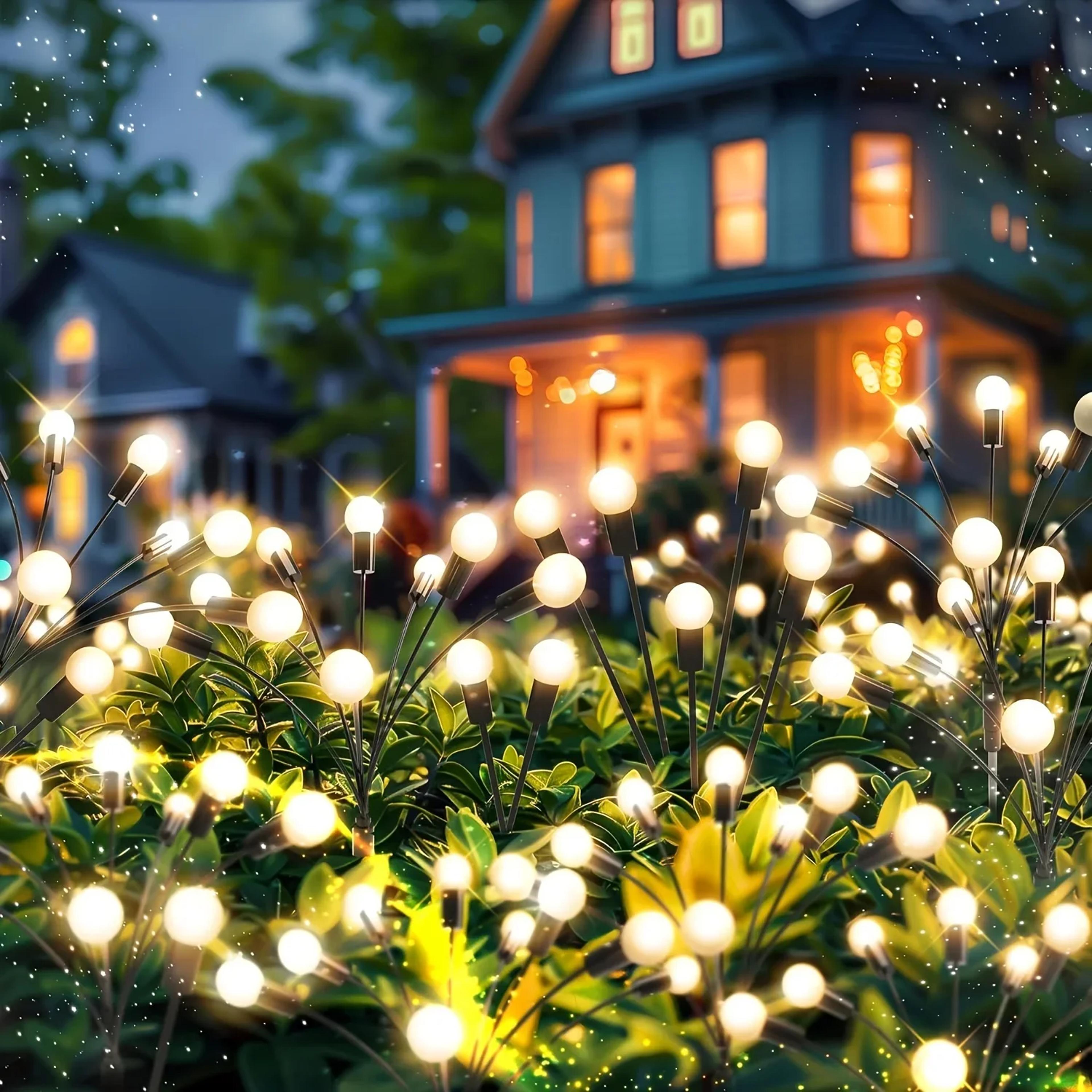 Solar Garden Firefly Light Waterproof Starburst Swing Lamp Outdoor Decorative Lamp For Path Yard 5
