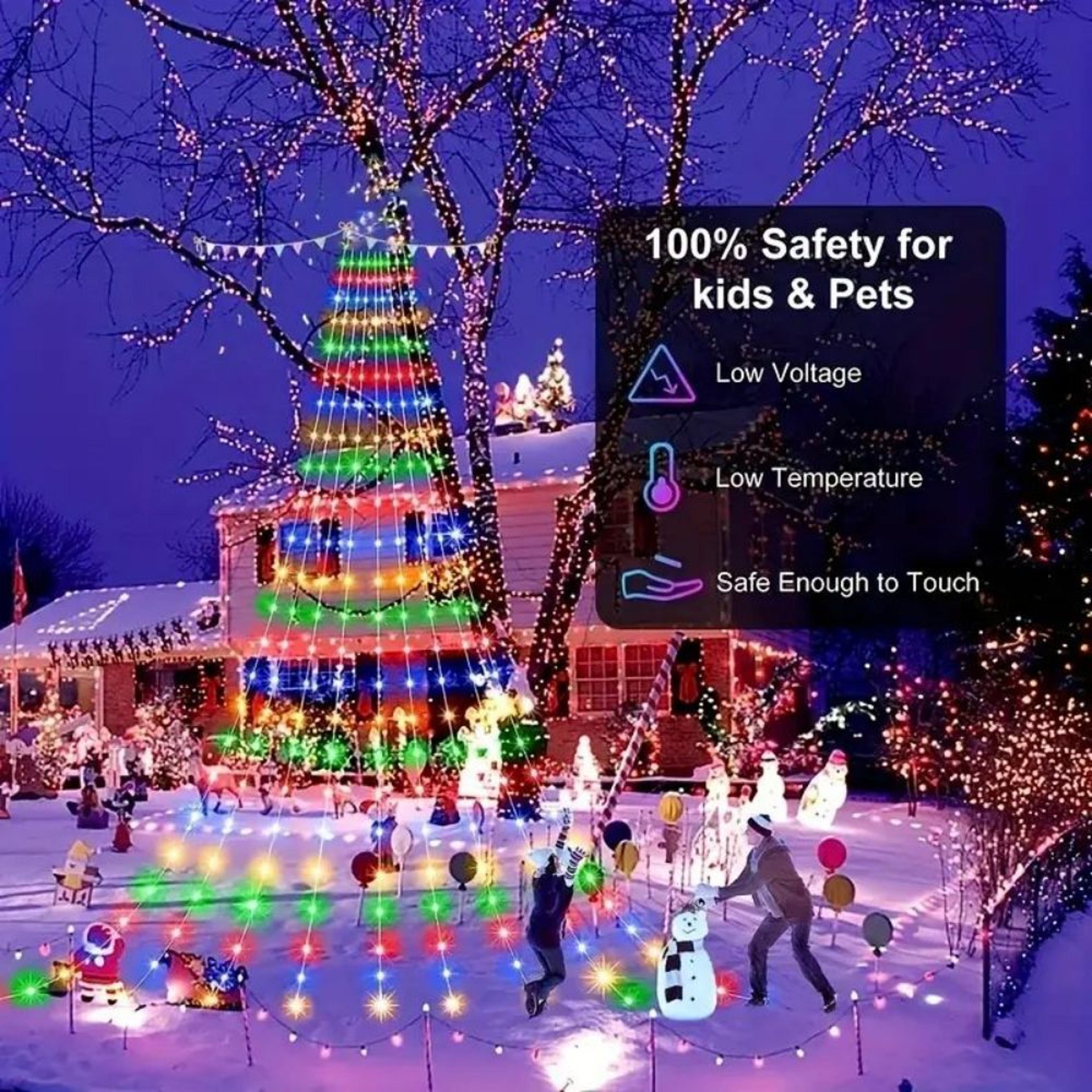 USB Powered Waterfall Tree String Lights Indoor  Outdoor Halloween  Christmas Decor Festival Party  2