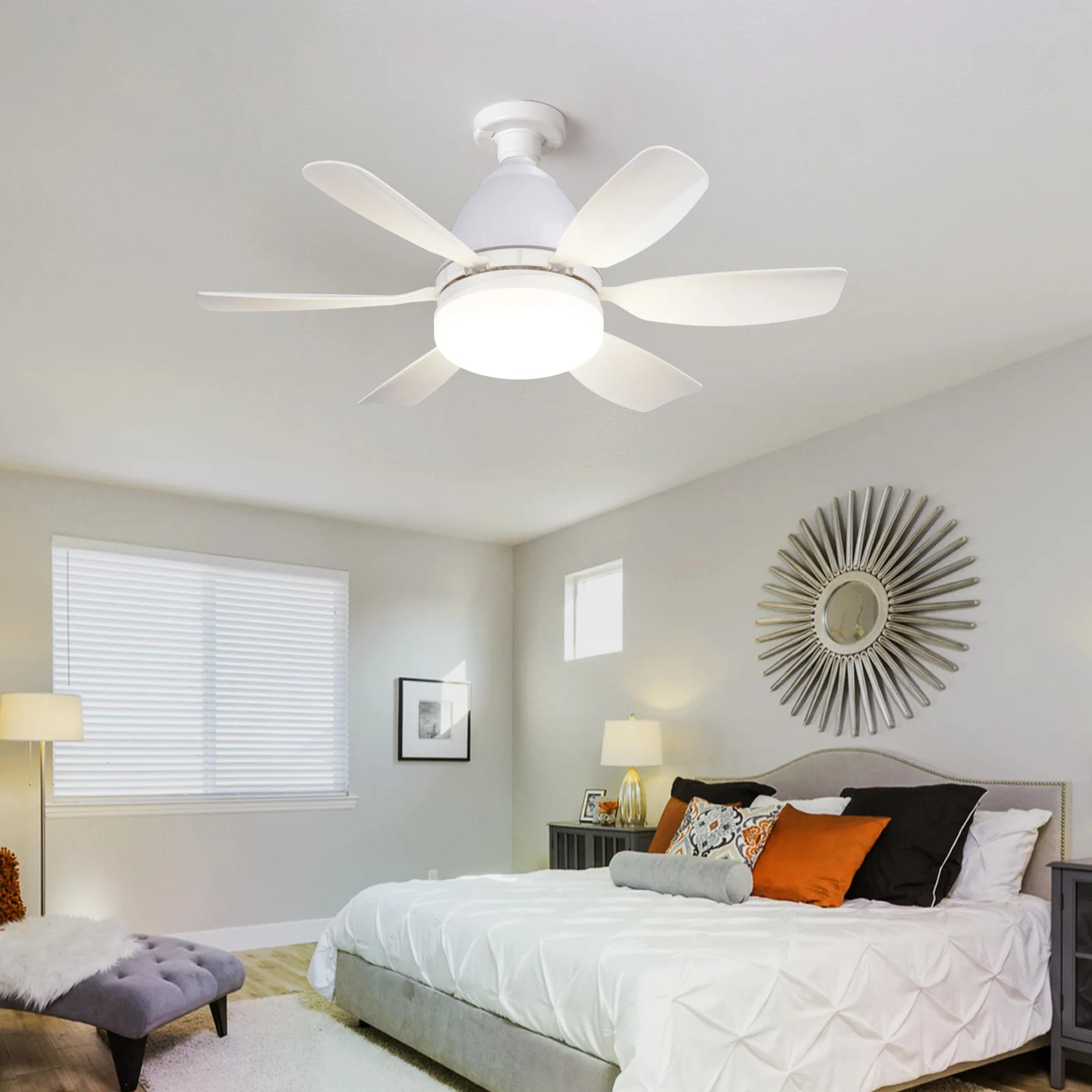 Noiseless Socket Fan Light With Remote Small Ceiling Fans Dimmable LED Light Bluetooth Speaker 0