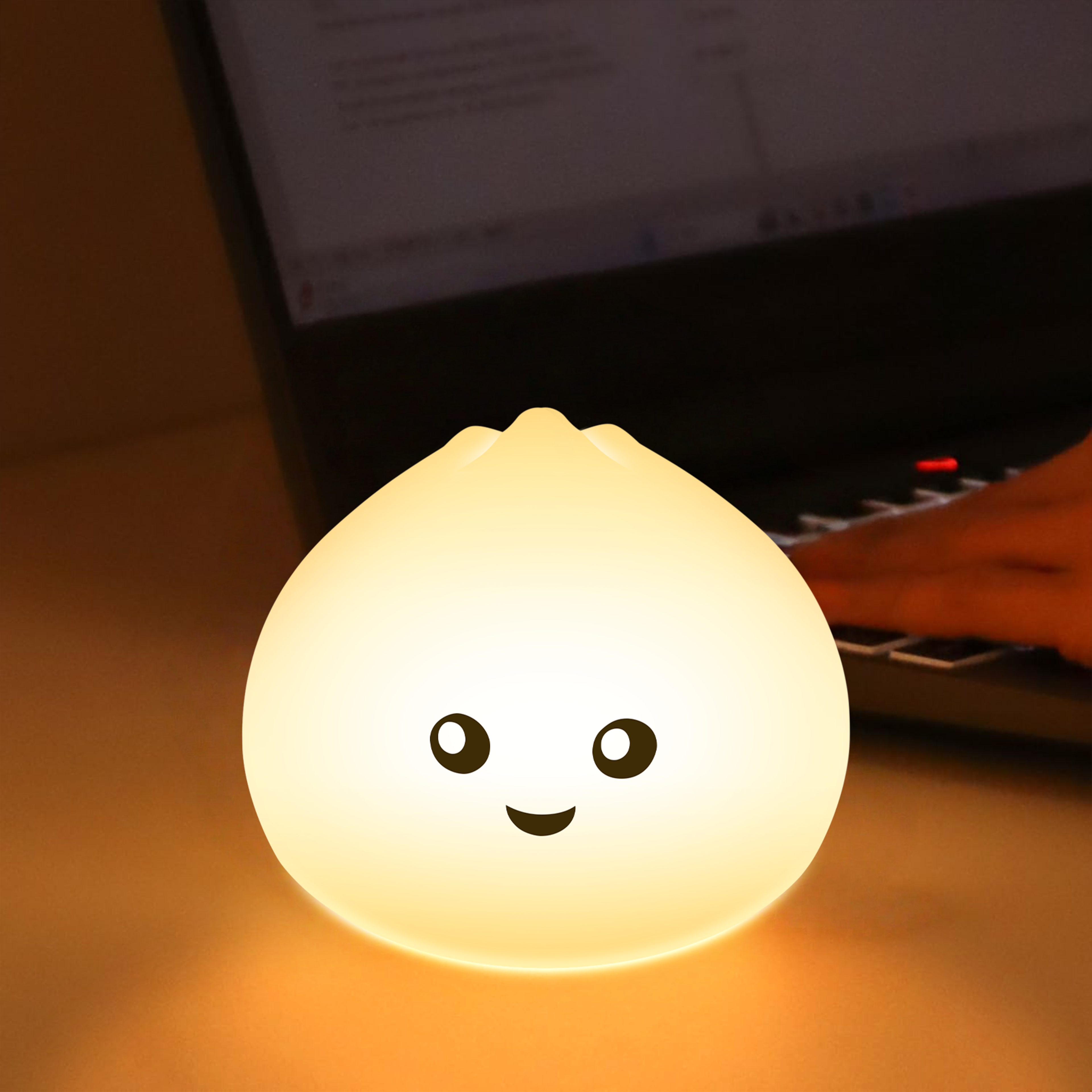 Creative Baozishaped Baby Night Light Battery Powered Silicone Soft Light Eye Protection For Bedroo 3