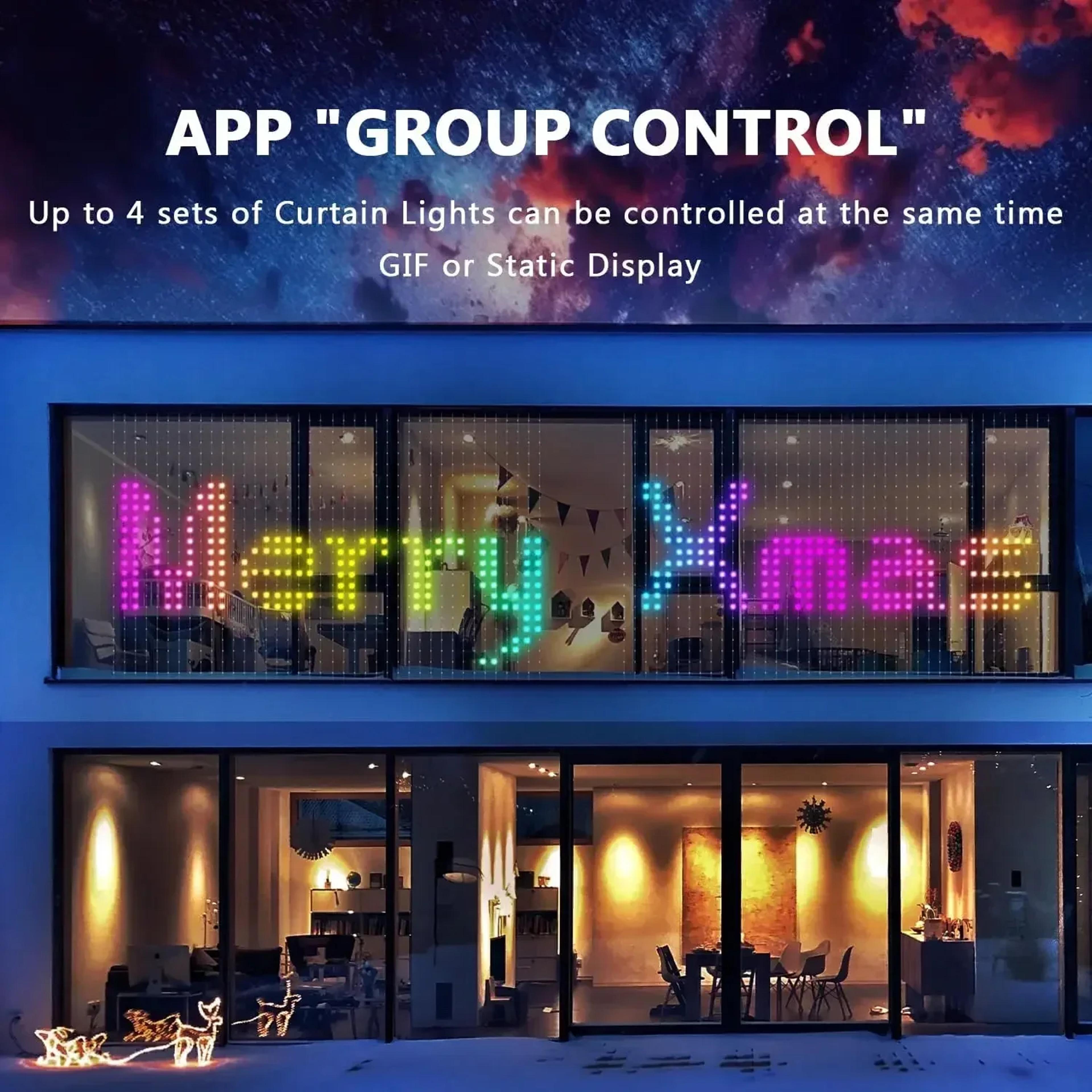 Smart Curtain Light USB DIY App Remote Control Music Sync Christmas Holiday Party Decor 3