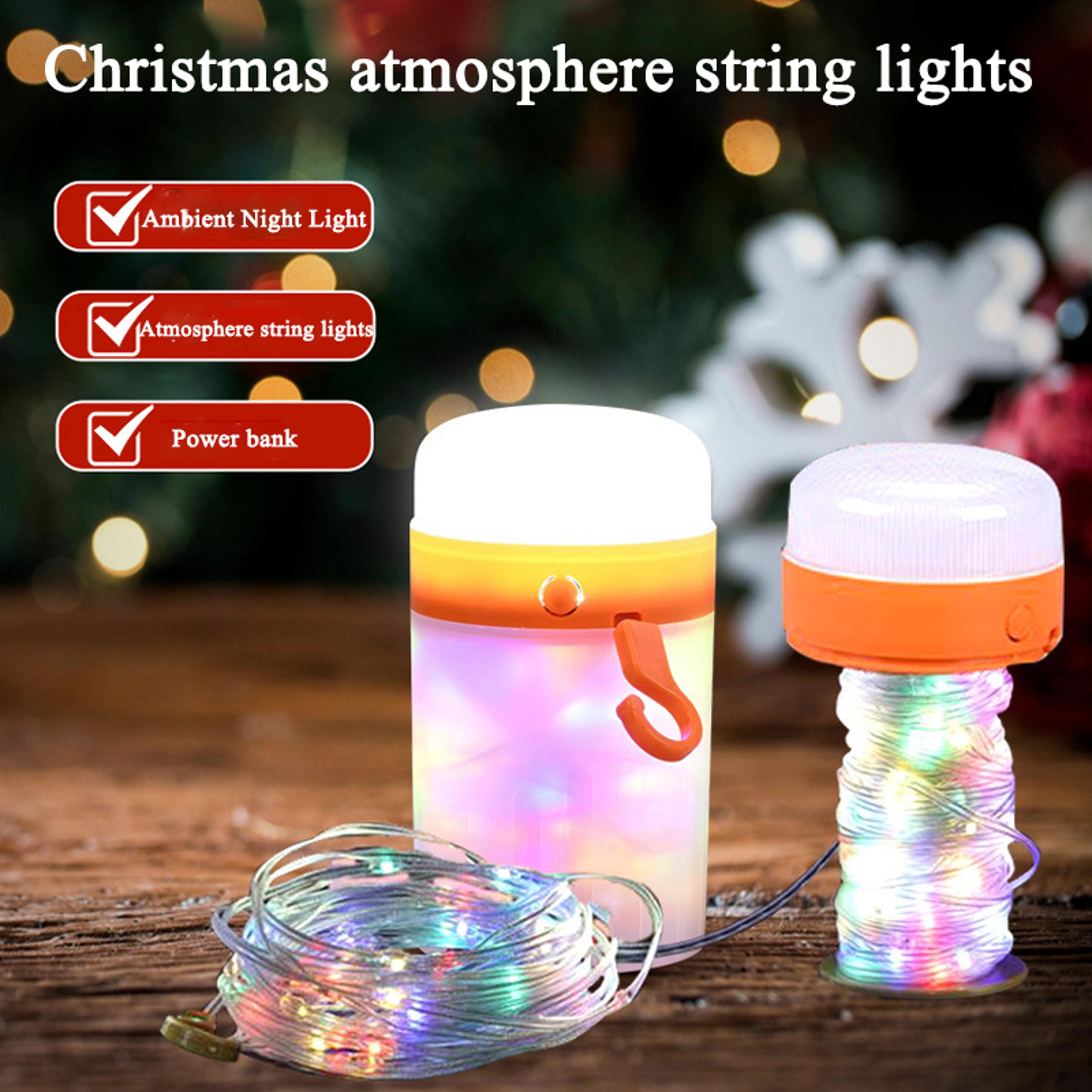 Night Light String Light Power Bank Three In One Waterproof Camping Tape Measure Portable Atmospher 1