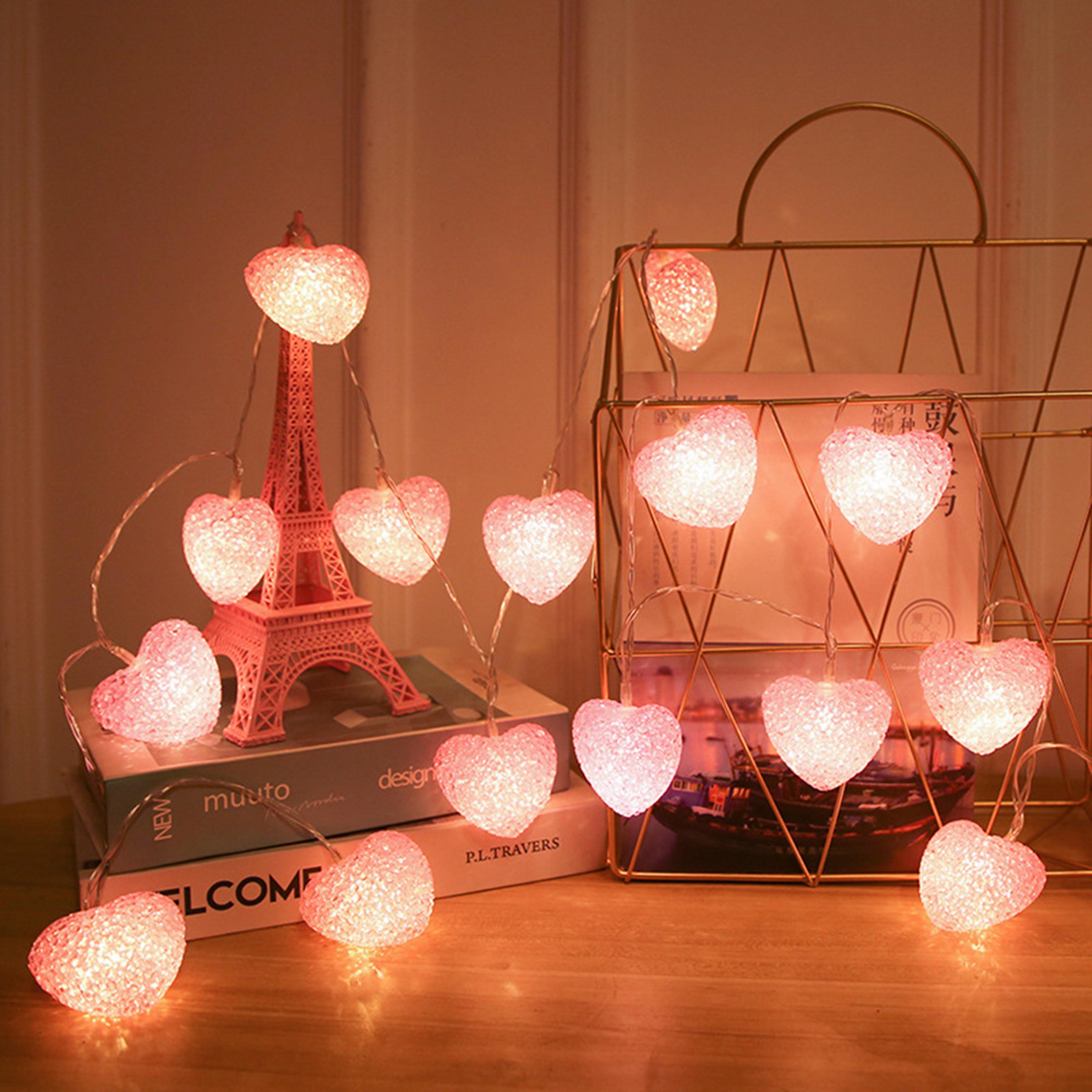 Heart String Lights Battery Powered Valentines Day Fairy Lights Wedding Party Decorations For Home  1