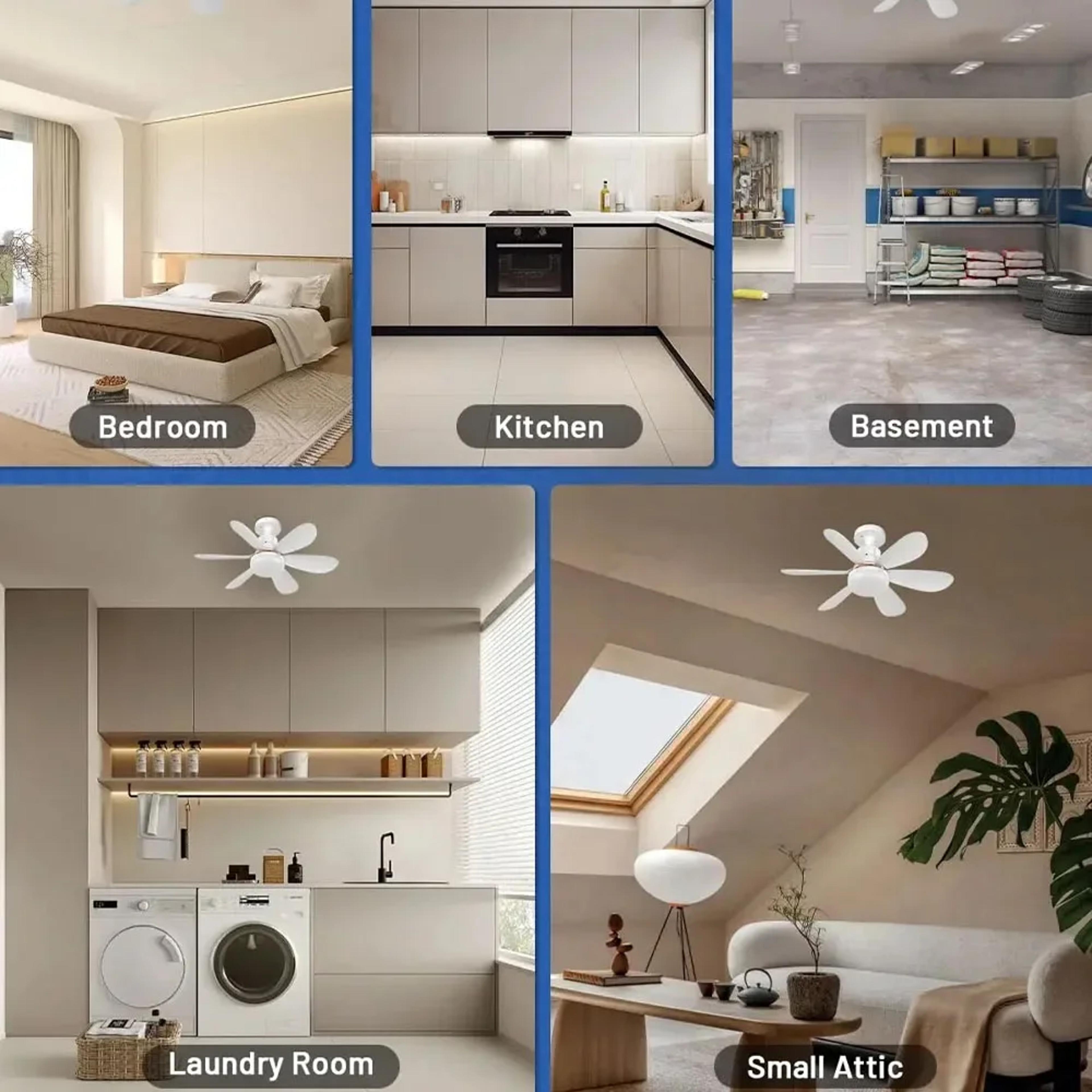 Ceiling Fan Lighting Modern Ceiling Mount Dimmable Light Smart LED Remote Control Adjustable Color  2