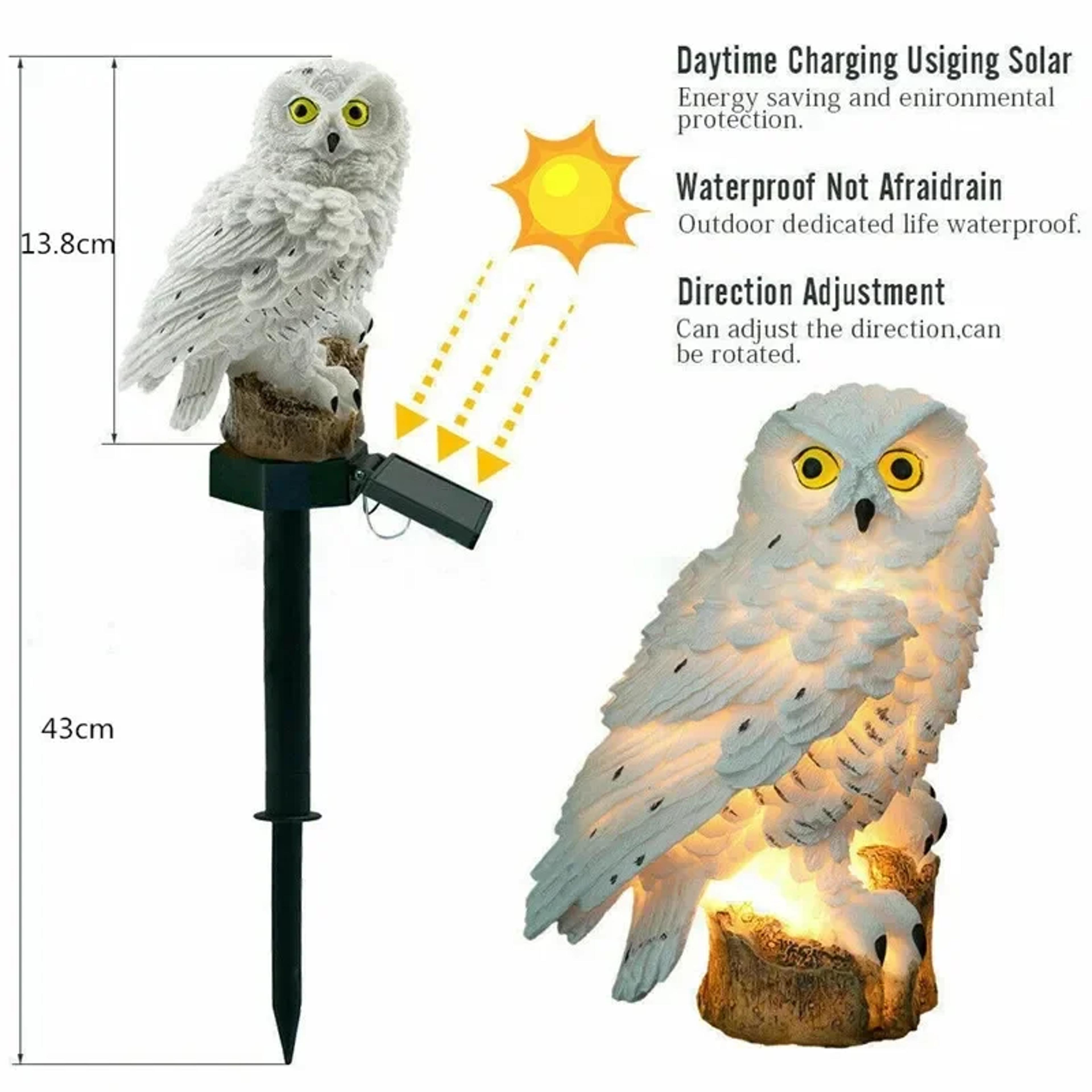 Garden Solar Light Outdoor Decor Resin Owl Solar LED Light With Stake Waterproof Animal Light For F 5