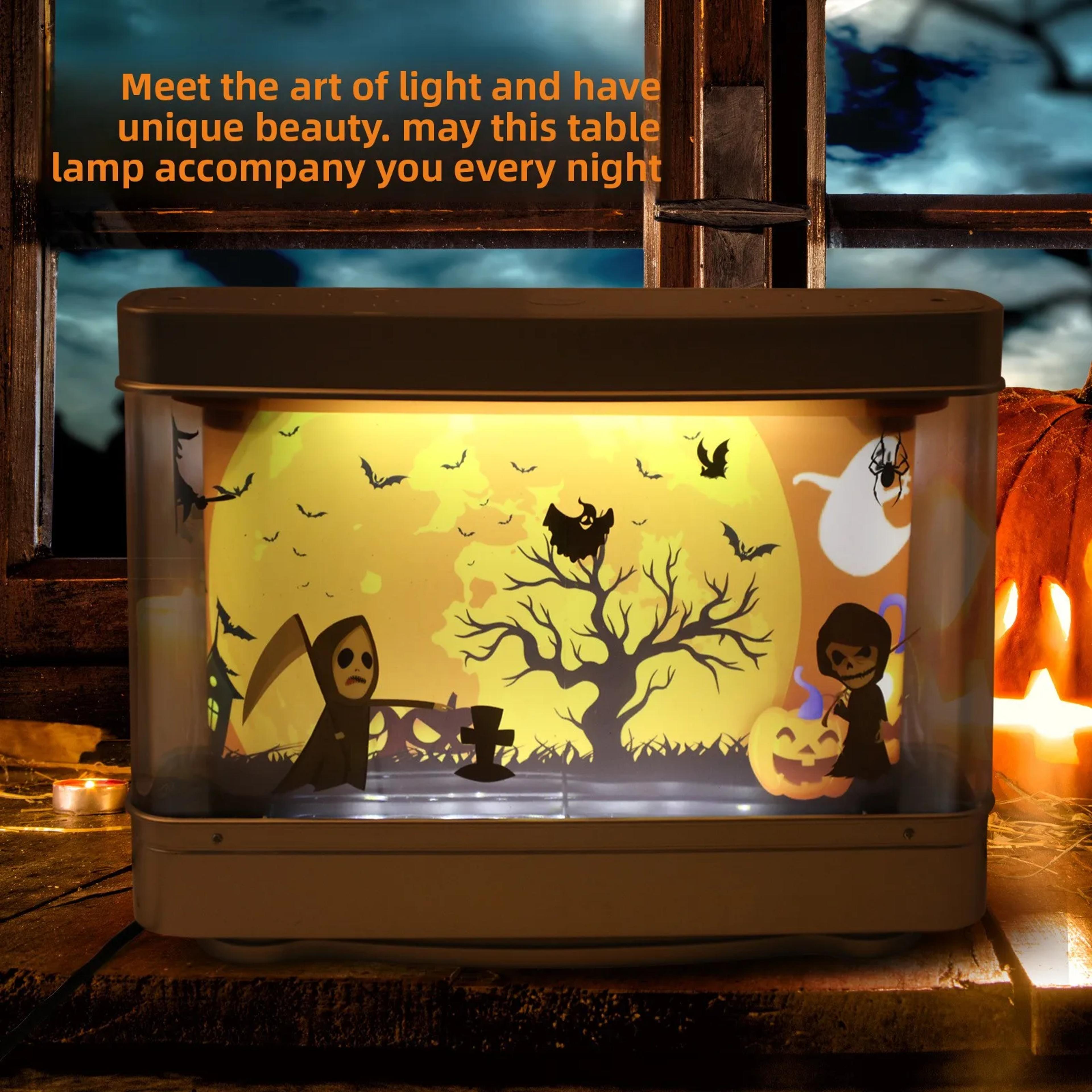Halloween Ghost Night Light Fake Aquarium Decorative Halloween Lamp Kids Bedroom Party Decor Spooky