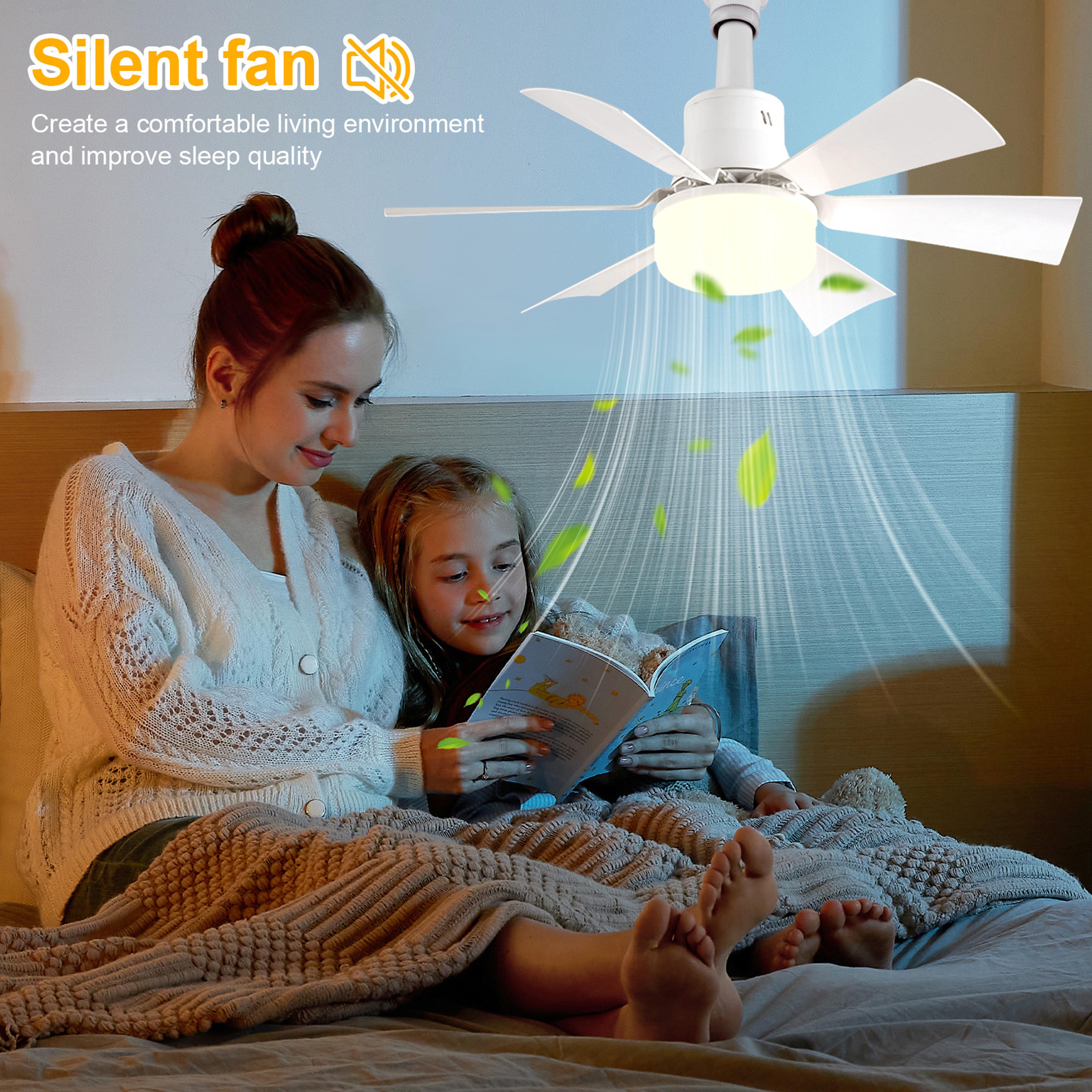 Socket Fan Light Dimmable Ceiling Fan In Light Socket Extender  6 Blades For Bedroom Kitchen 4