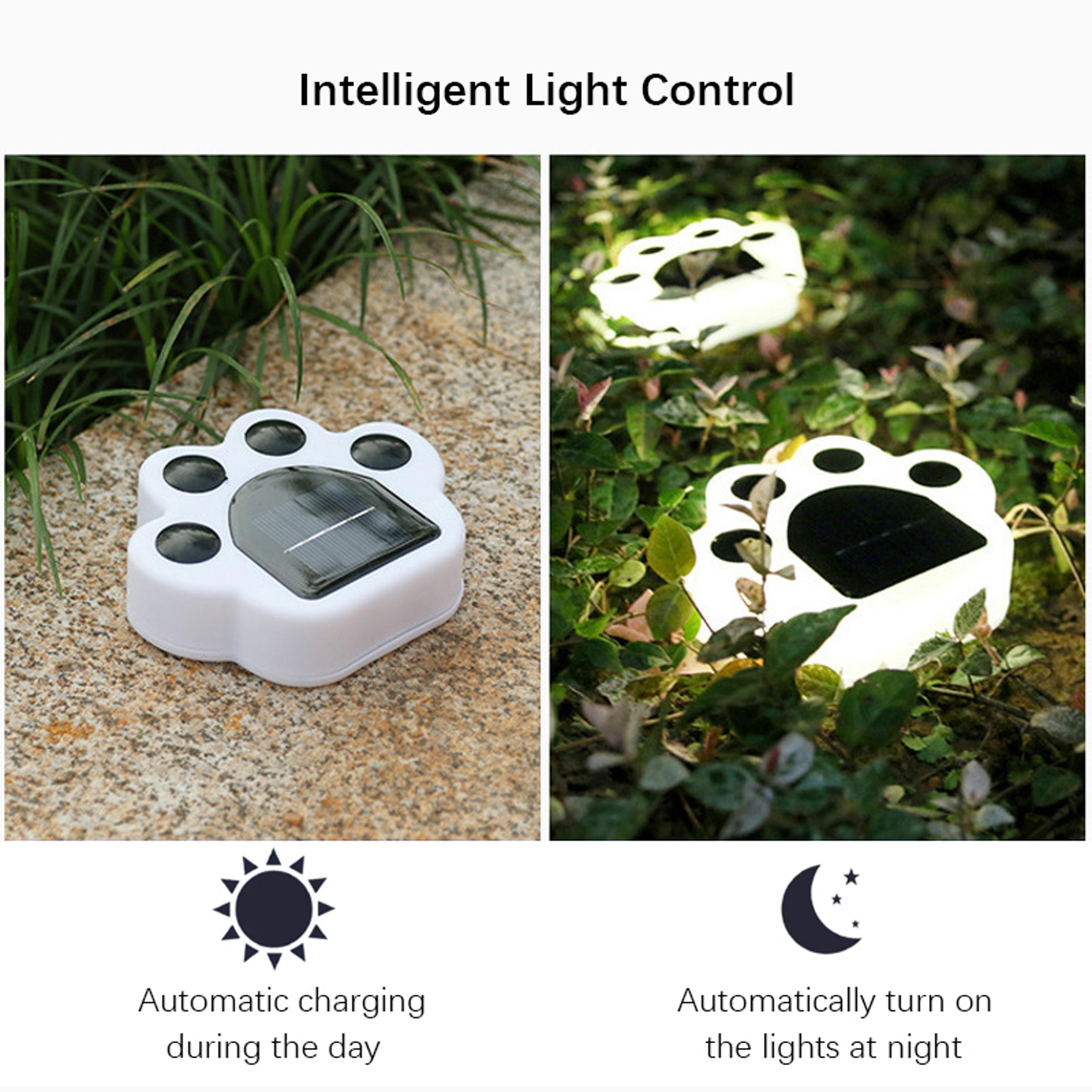 Solar Powered Outdoor Waterproof Lawn Light Bears Paw Shaped Cute Night Light For Garden Pathway Pa 1