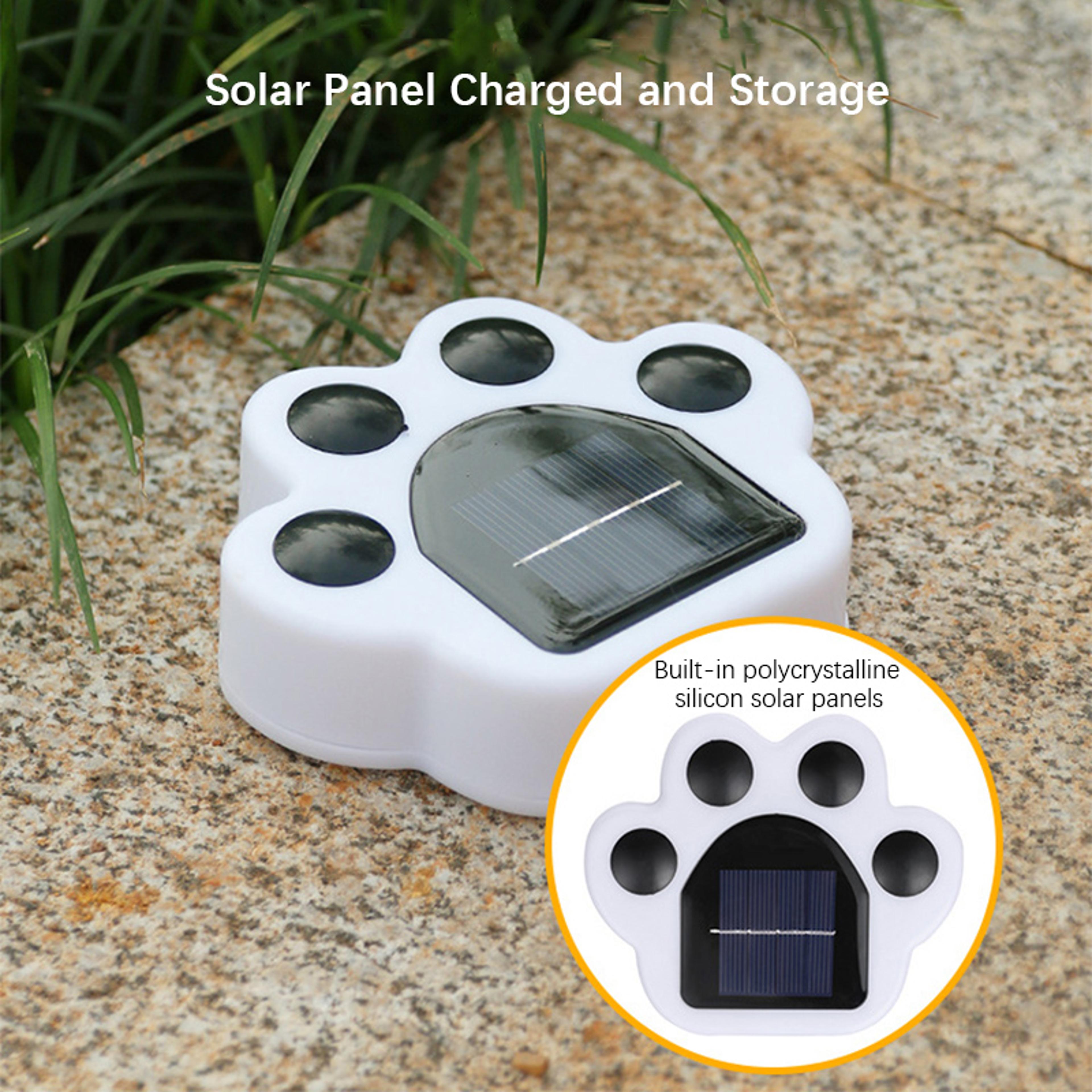 Solar Powered Outdoor Waterproof Lawn Light Bears Paw Shaped Cute Night Light For Garden Pathway Pa 2