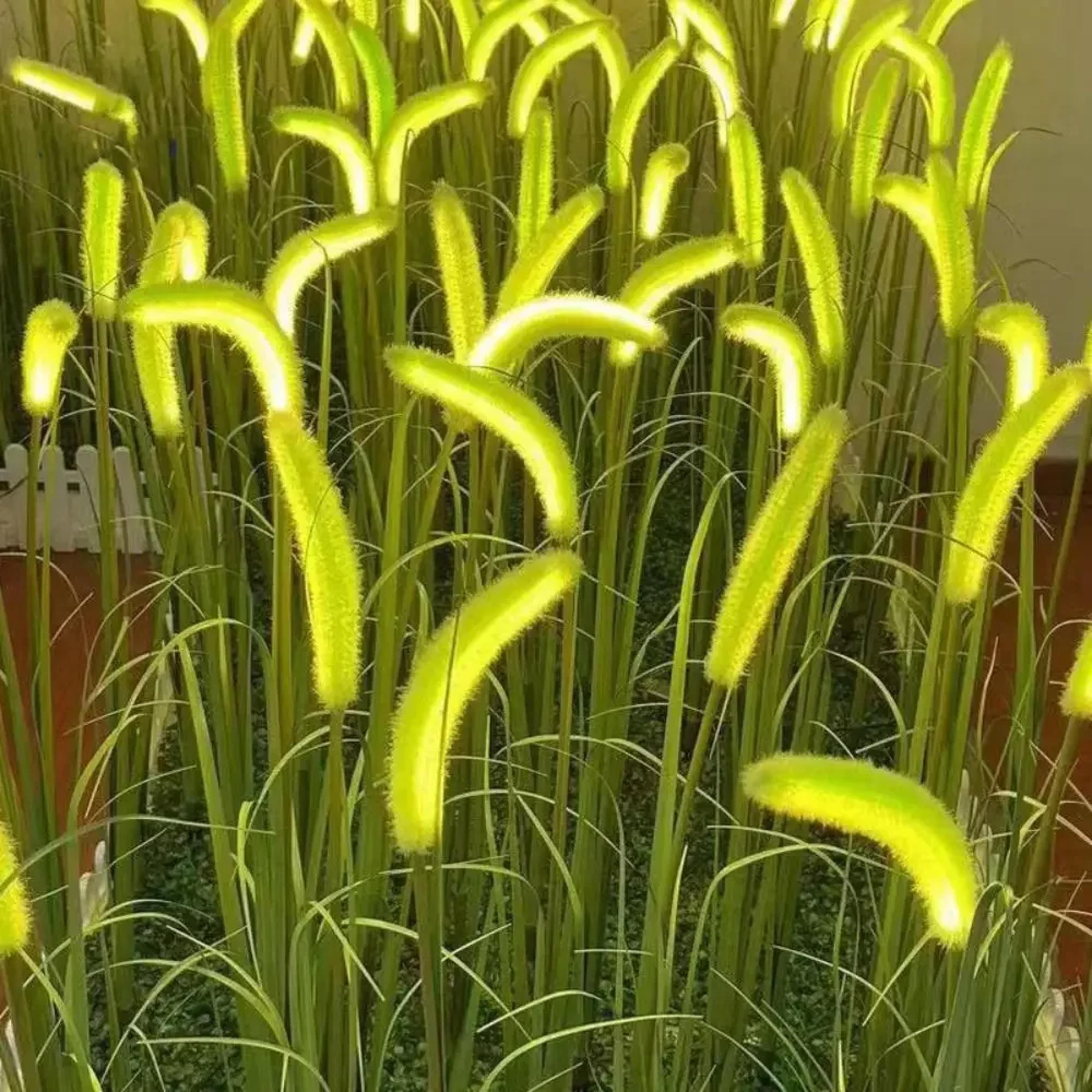 Heads Solar Powered Dog Tail Grass Lamp Outdoor Waterproof Light Yard Garden Decor Path Lighting So 1