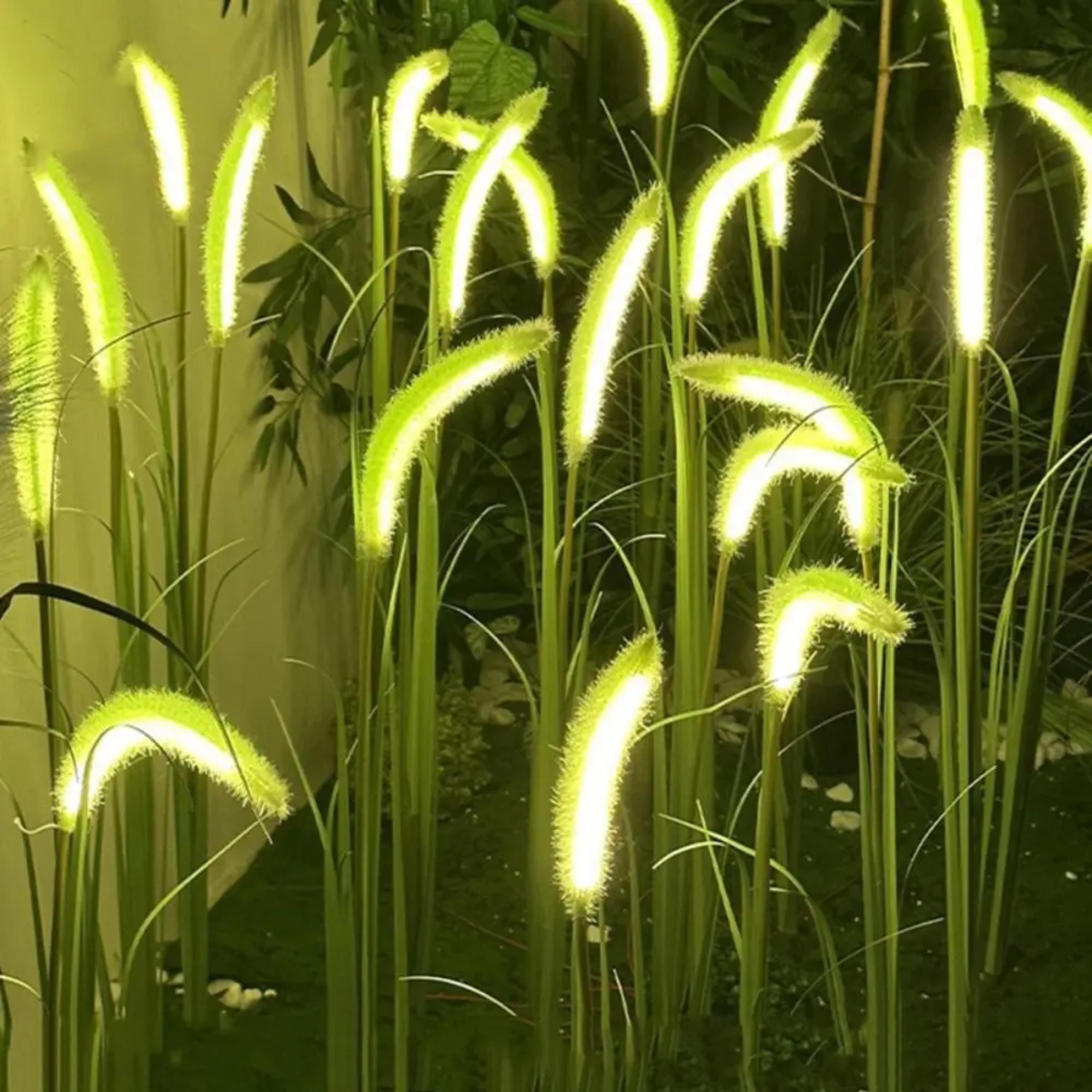 Heads Solar Powered Dog Tail Grass Lamp Outdoor Waterproof Light Yard Garden Decor Path Lighting So 2
