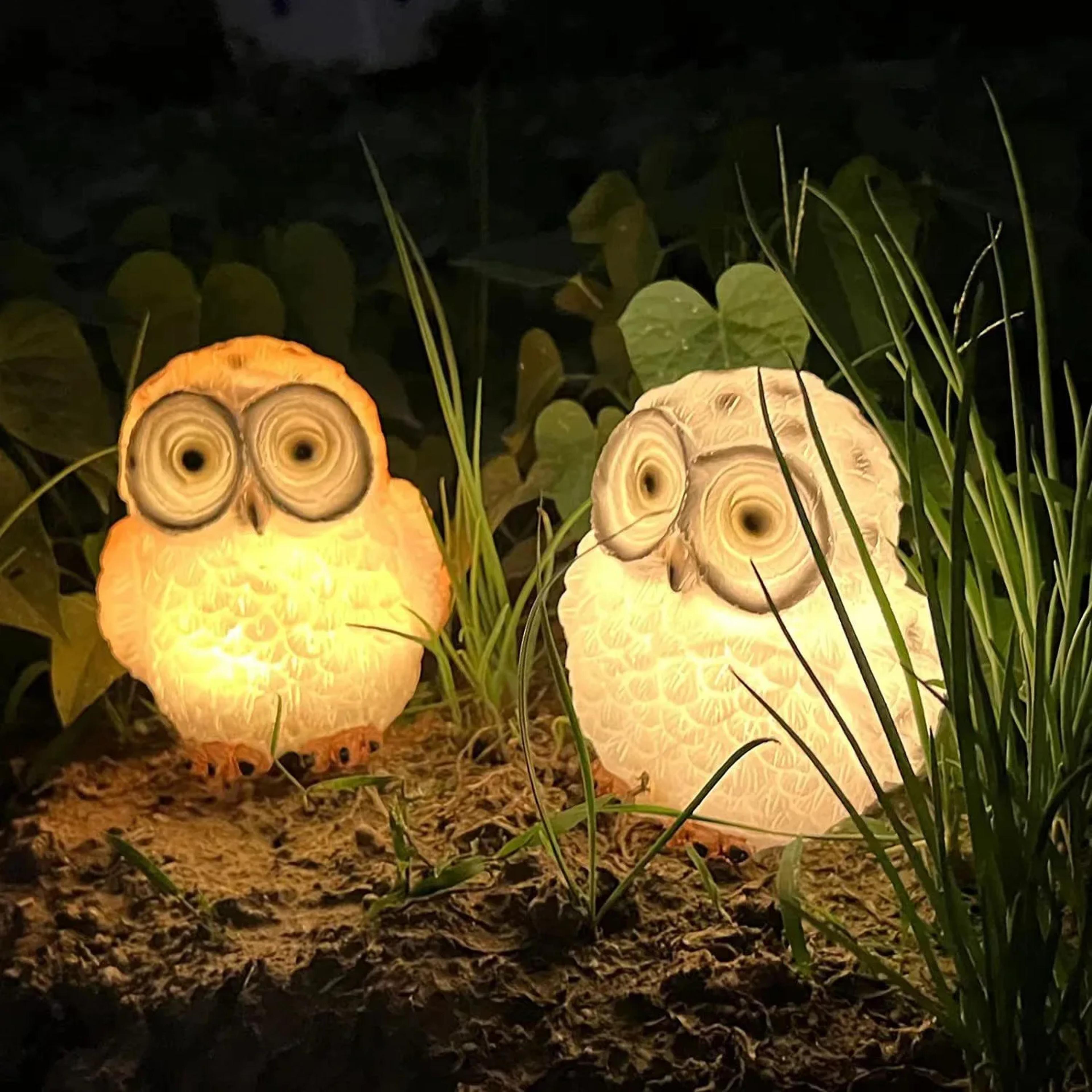 owl night lights outdoor waterproof, solar powered garden lamp, courtyard balcony decor, led landscape light for lawn