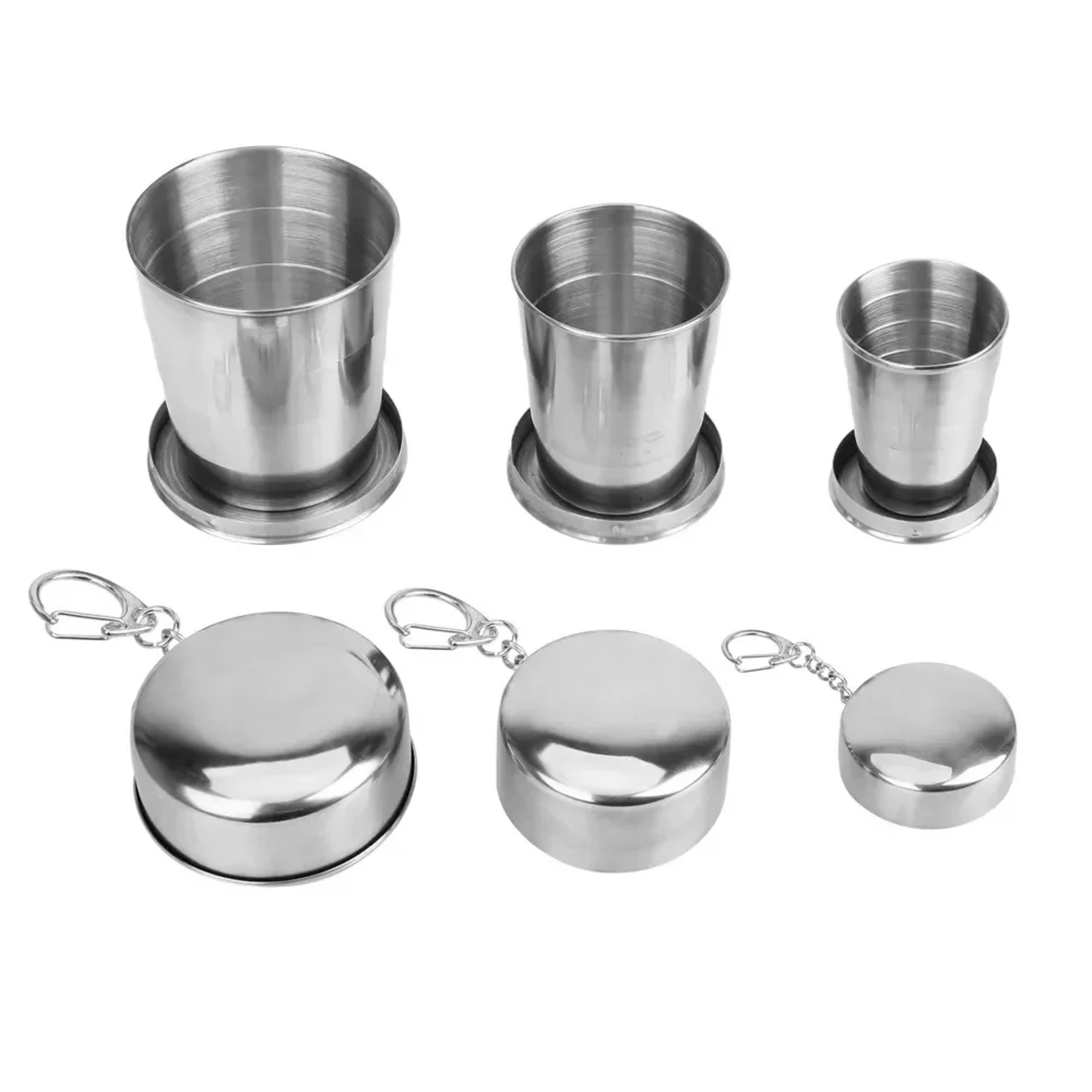 Stainless Steel Portable Water Drinking Cup Folding Cup Retractable Telescopic Collapsible Cups Out