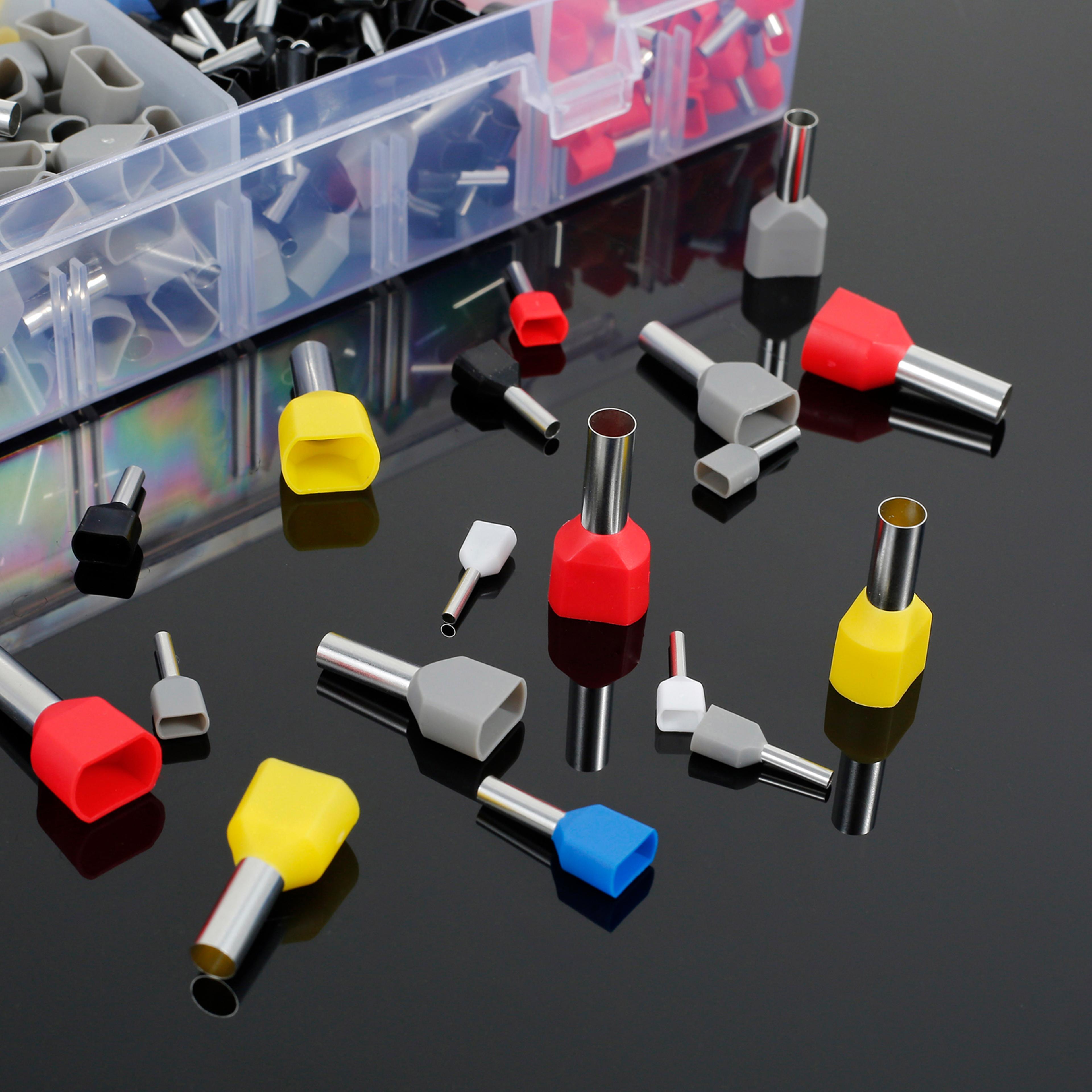 Double Wire End Ferrules Kit Multi Purpose Reliable Twin Wire End Ferrules With Box Easy To Utilize 0