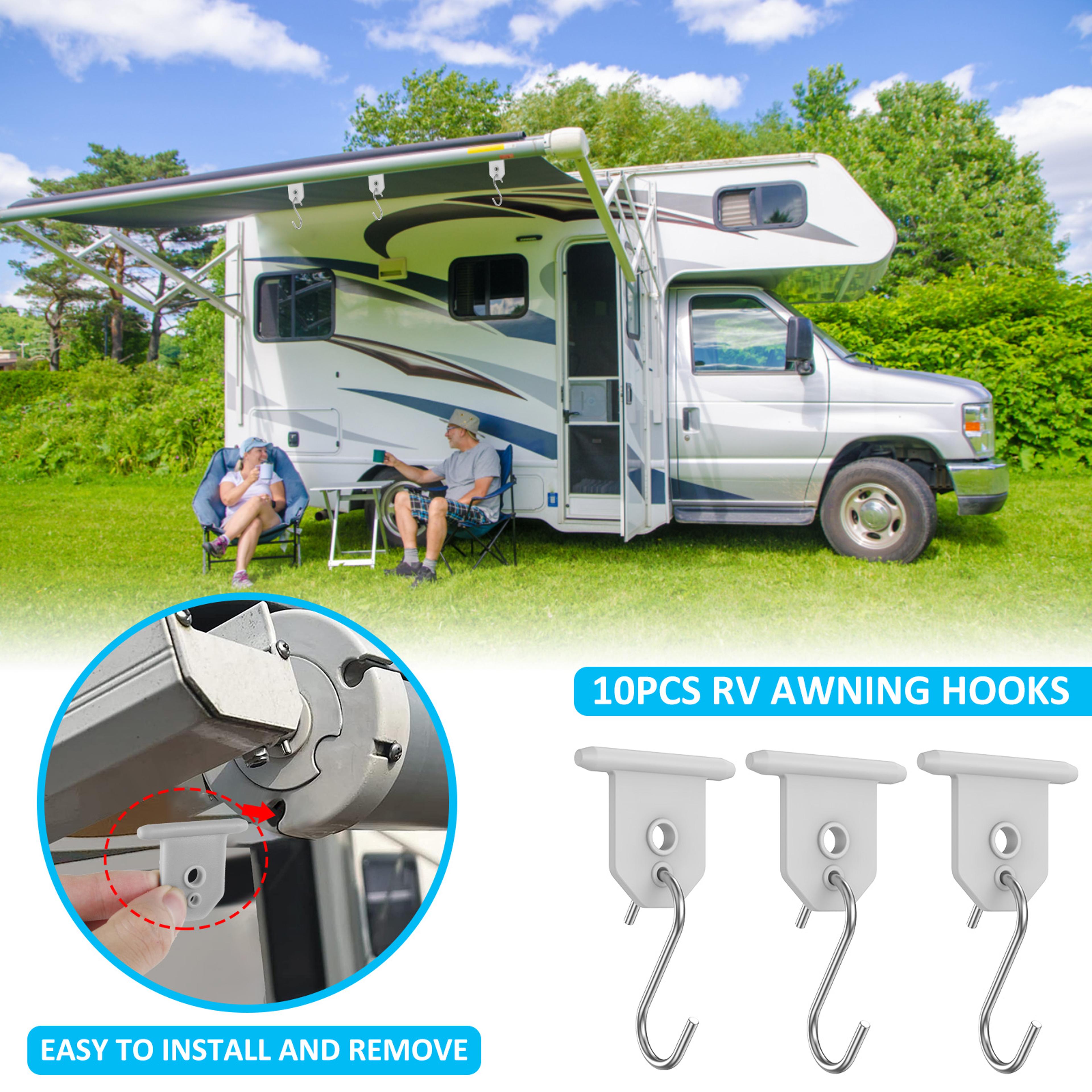 Sturdy Awning Hooks For RV Shaped Camping Awning Hooks Metal Party Light Hangers For Hats Outdoor C 2